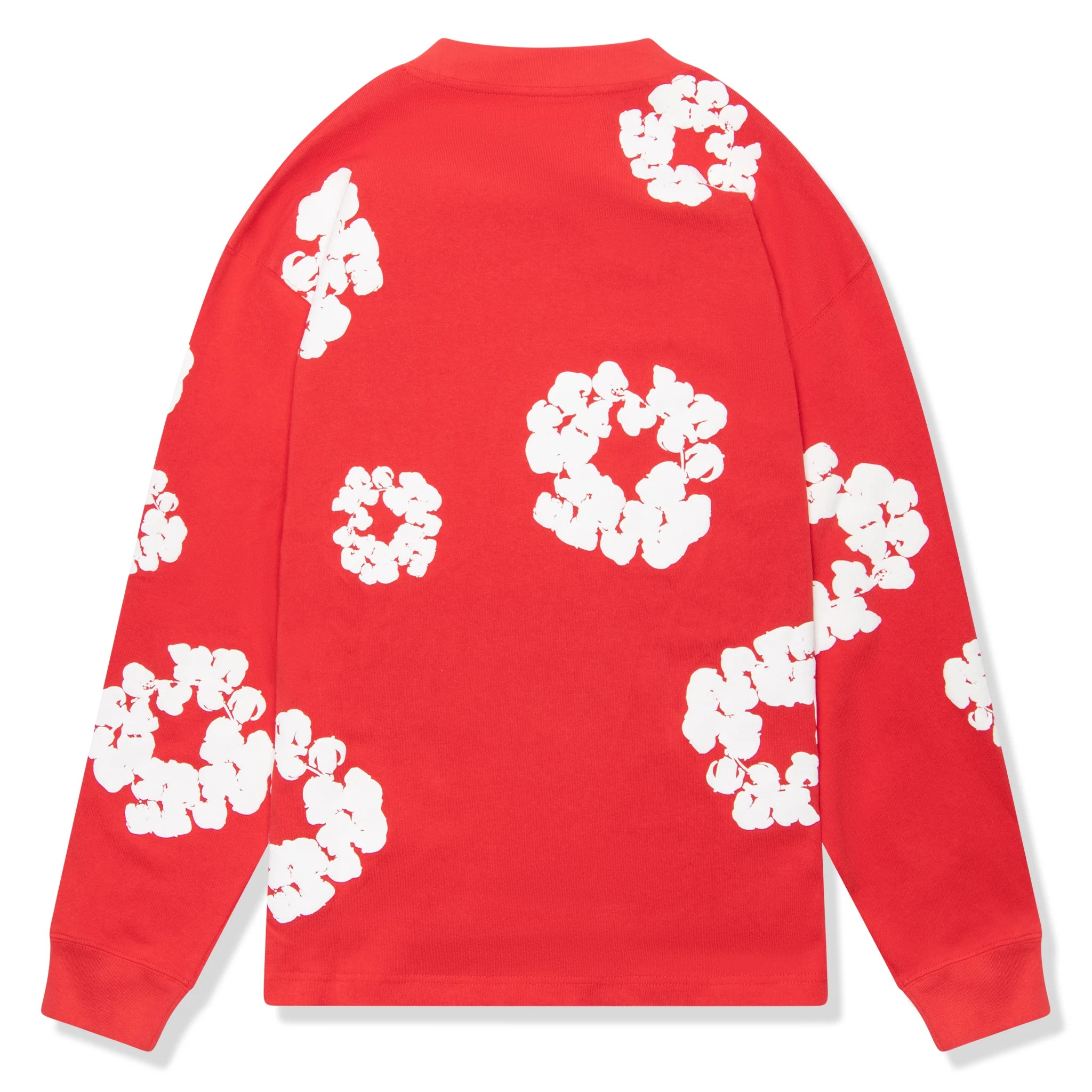 Back view of Denim Tears The Cotton Wreath Long-Sleeve Red T Shirt
