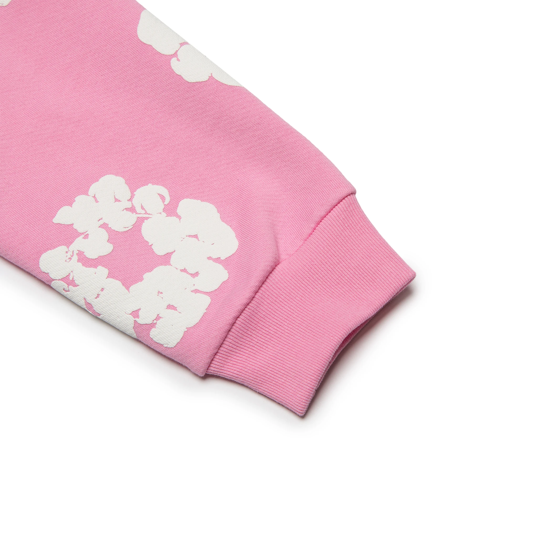 Sleeve view of Denim Tears The Cotton Wreath Pink Hoodie