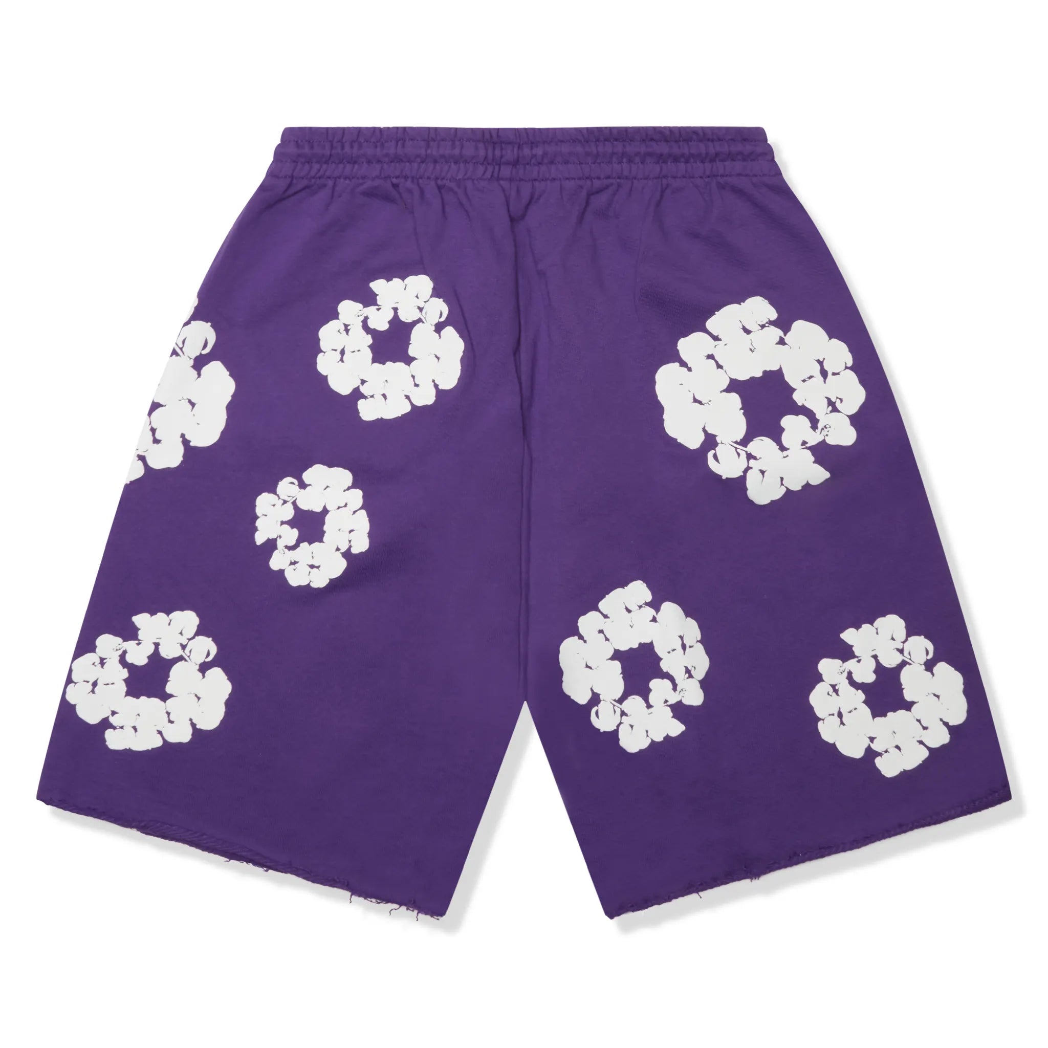 Back view of Denim Tears The Cotton Wreath Purple Shorts