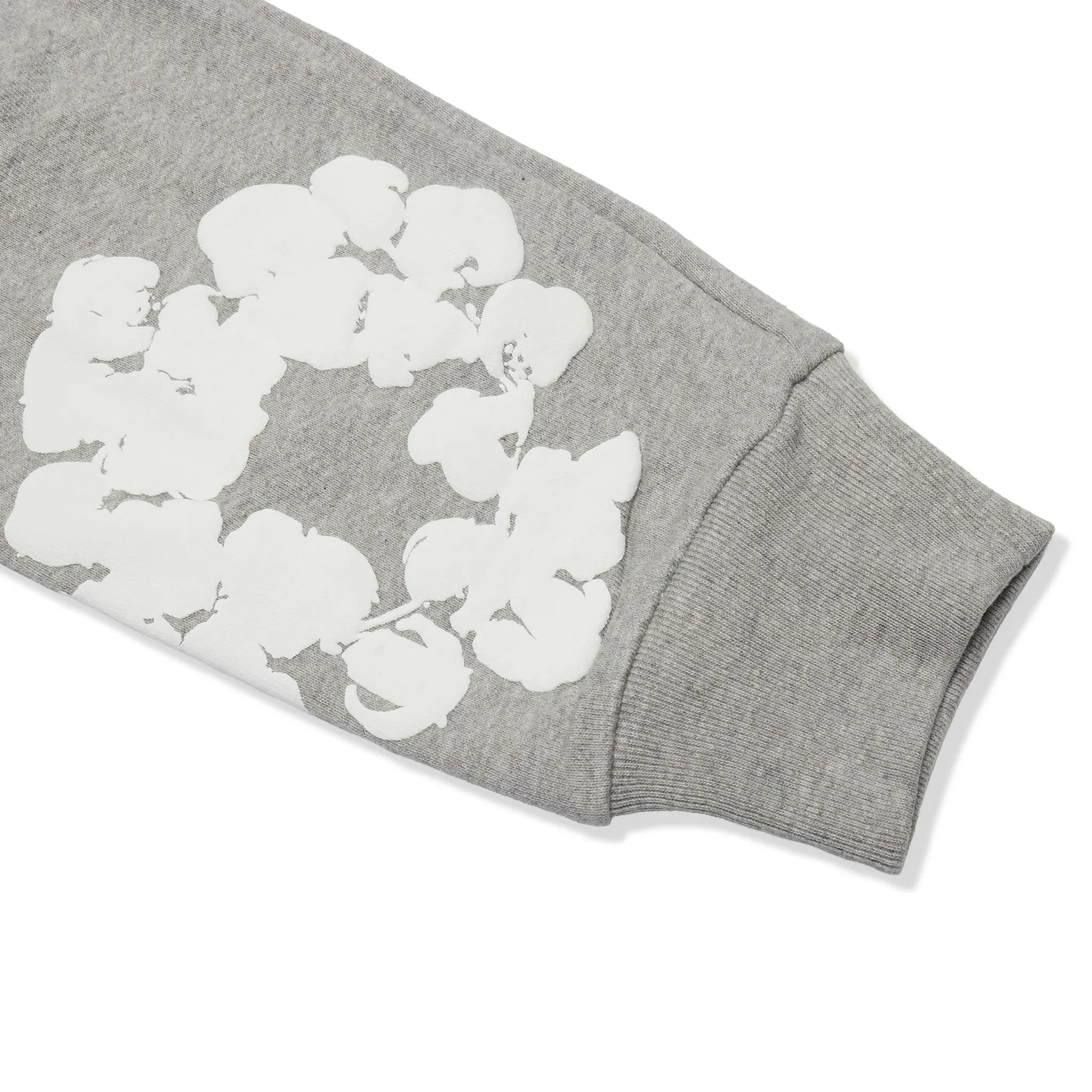 Sleeve View of Denim Tears The Cotton Wreath Zip-Up Grey Hoodie SS25TZH11412037