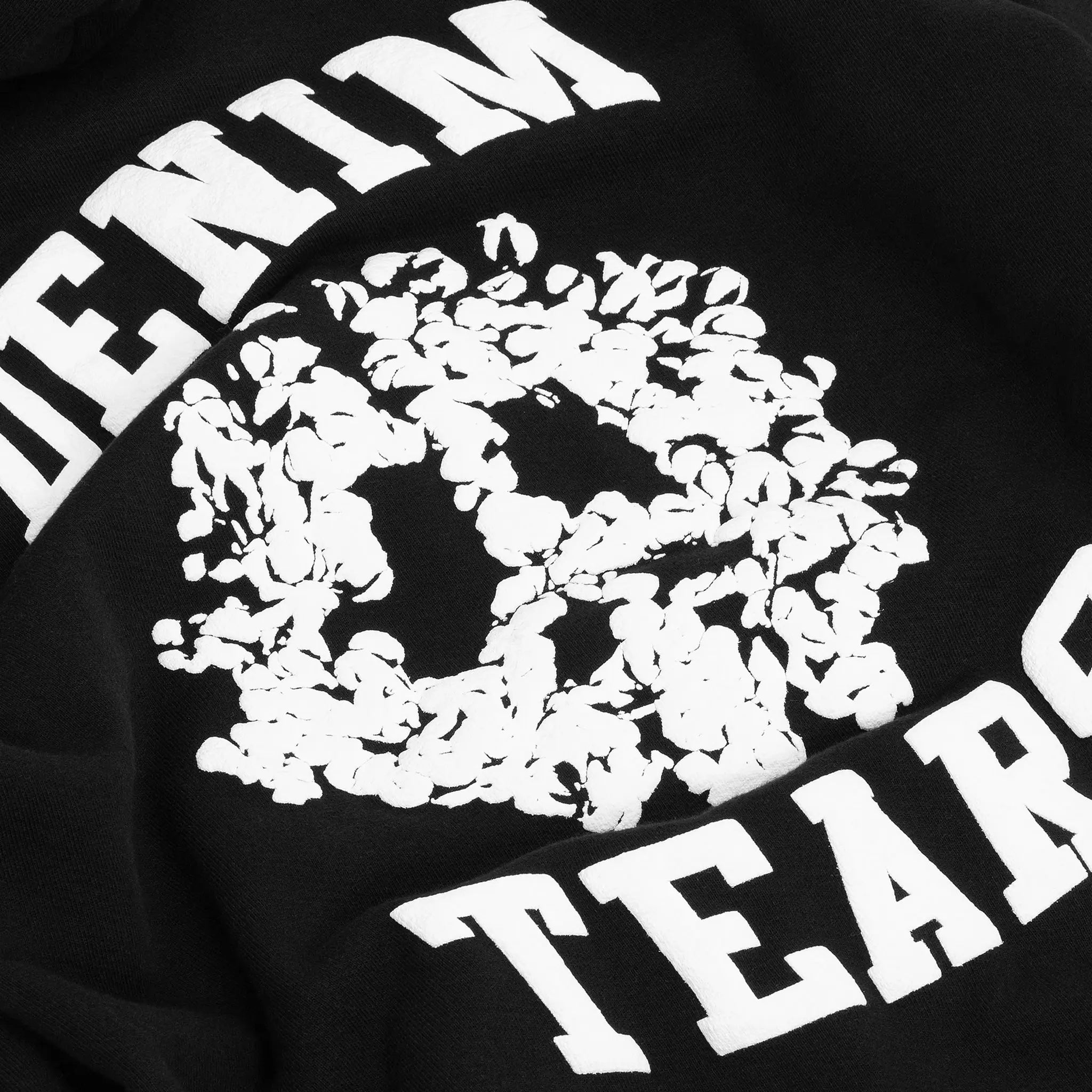 Logo view of Denim Tears University Black Sweatpants