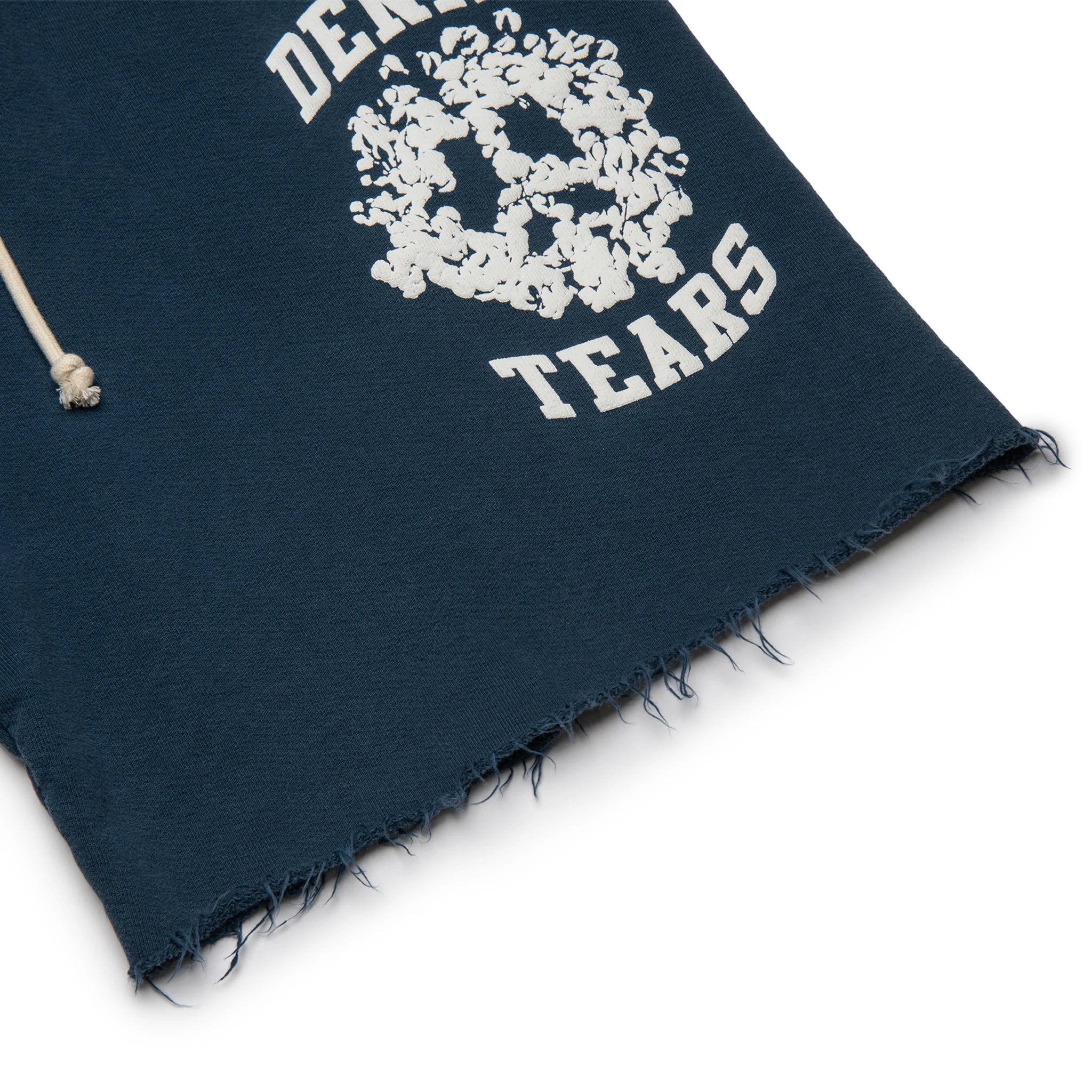 Leg view of Denim Tears University Navy Shorts