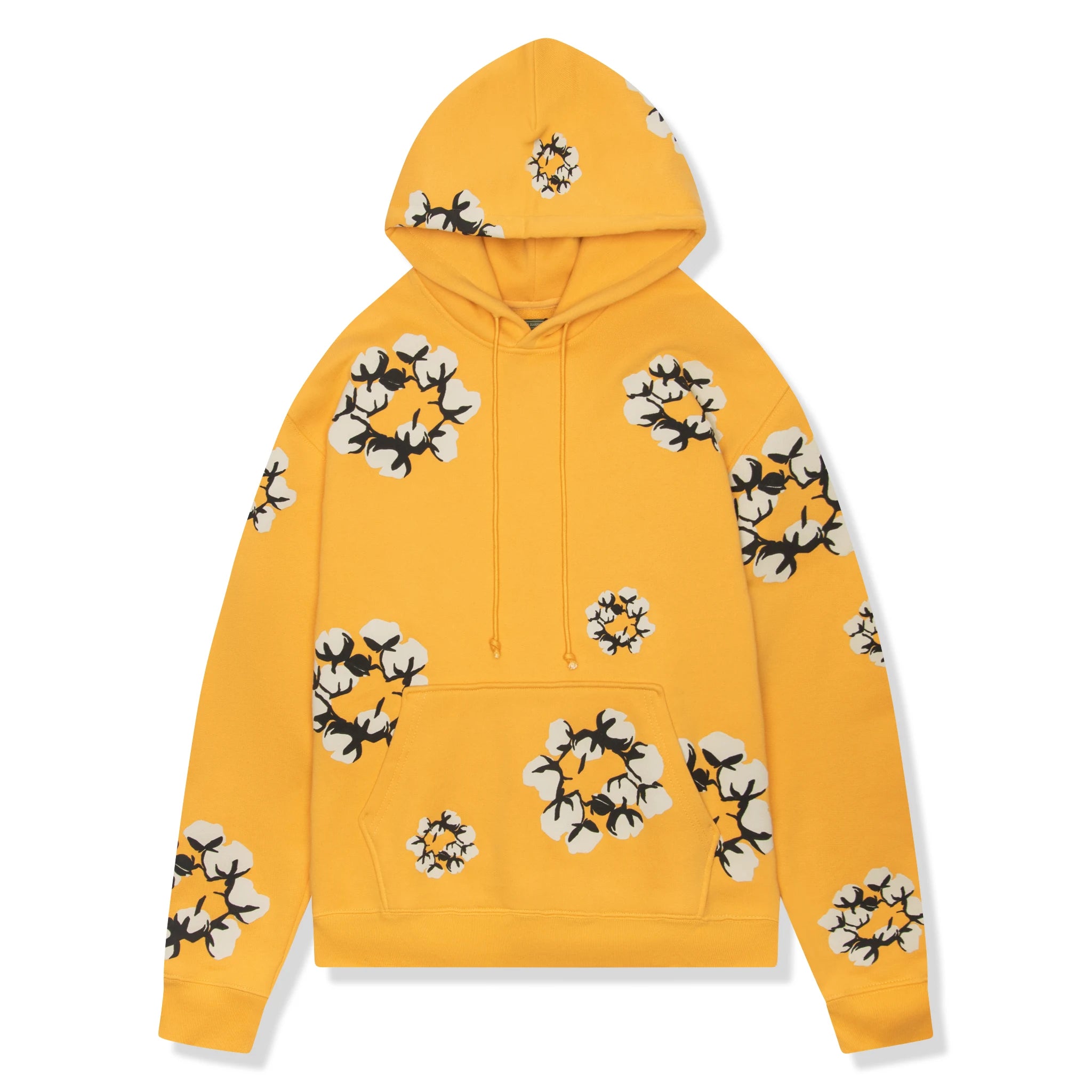Front view of Denim Tears x CPFM Cactus Tears Wreath Yellow Hoodie FW24THD024