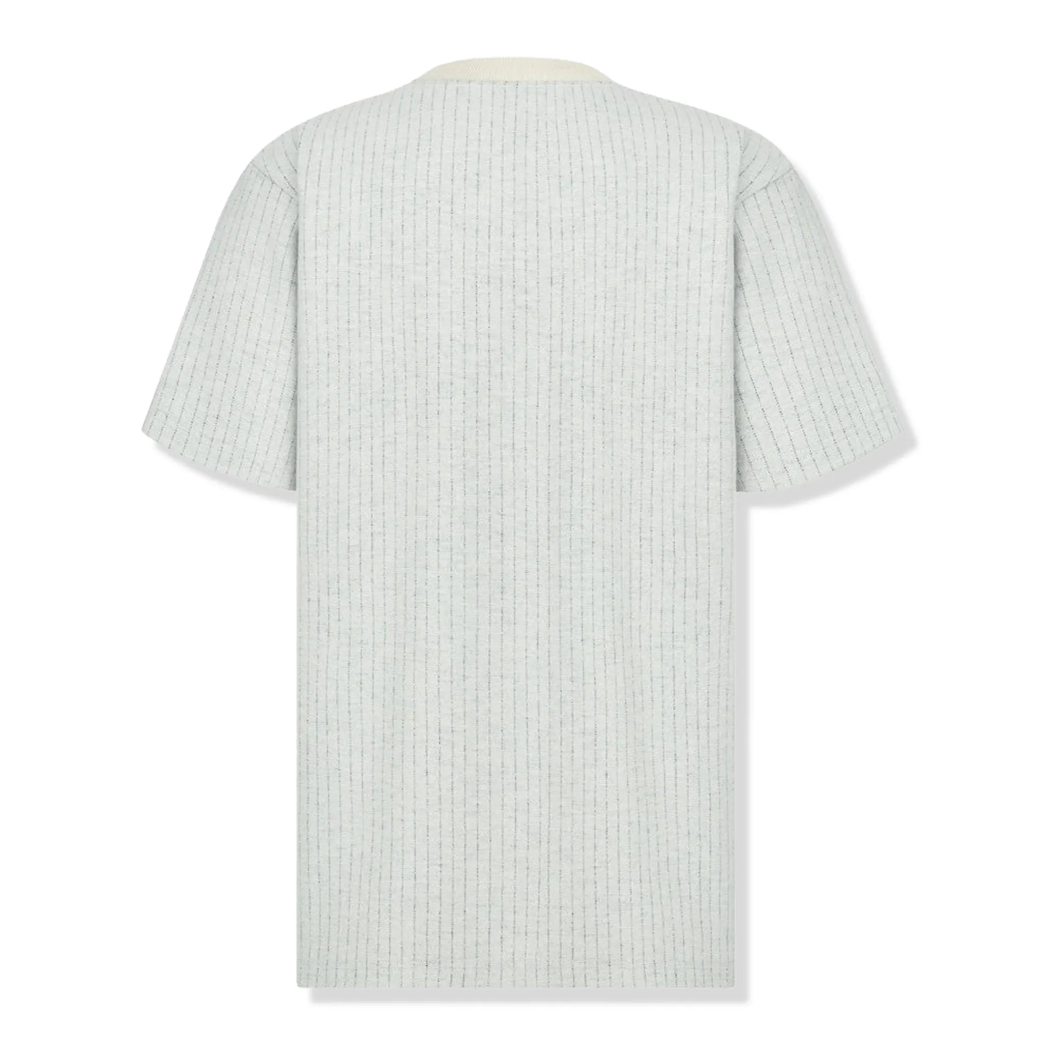 Back View of Dior Atelier Striped Chest Logo Grey T Shirt 213J637A0739_C075