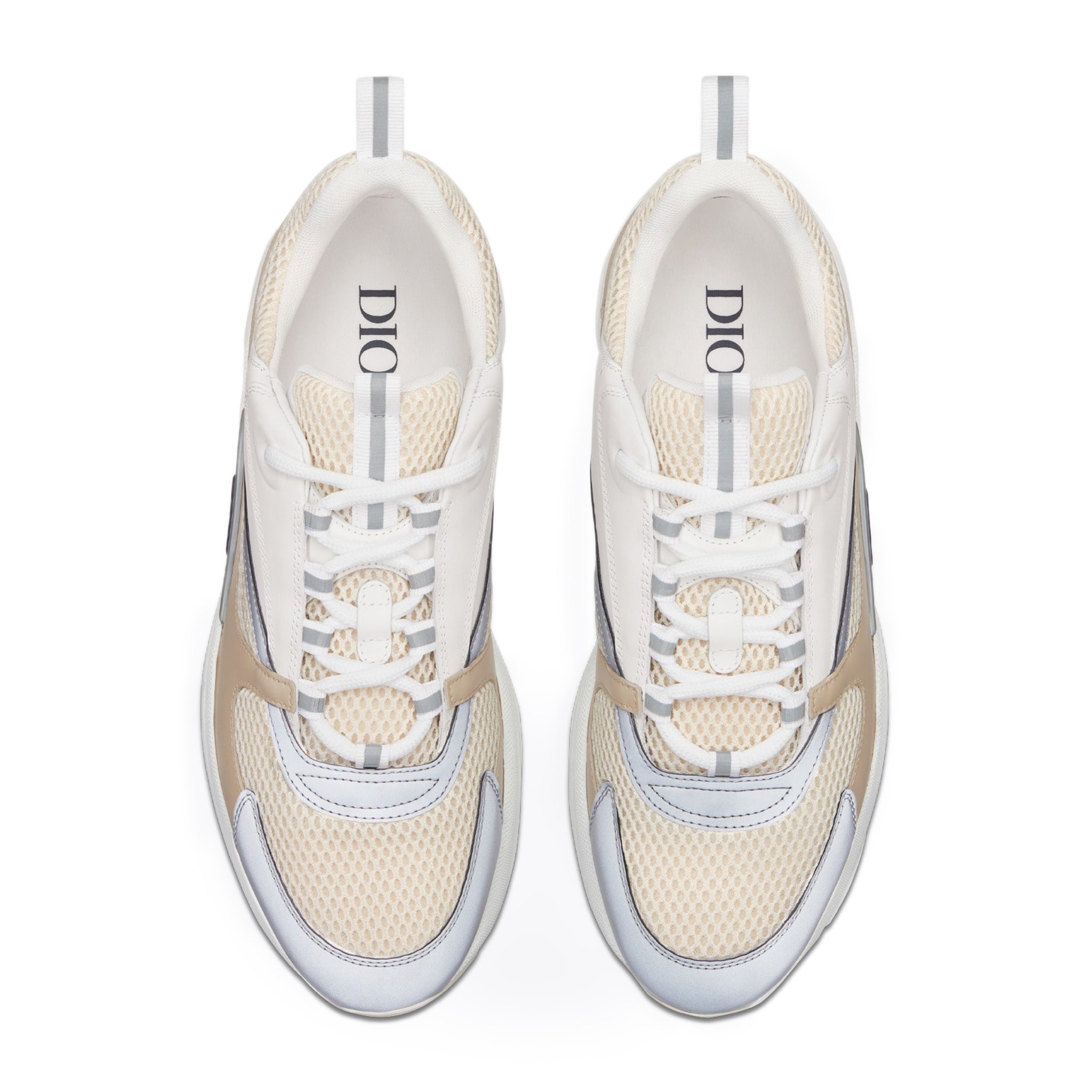 Top view of Dior B22 Beige White Calfskin Trainer 3SN231YXX_H160