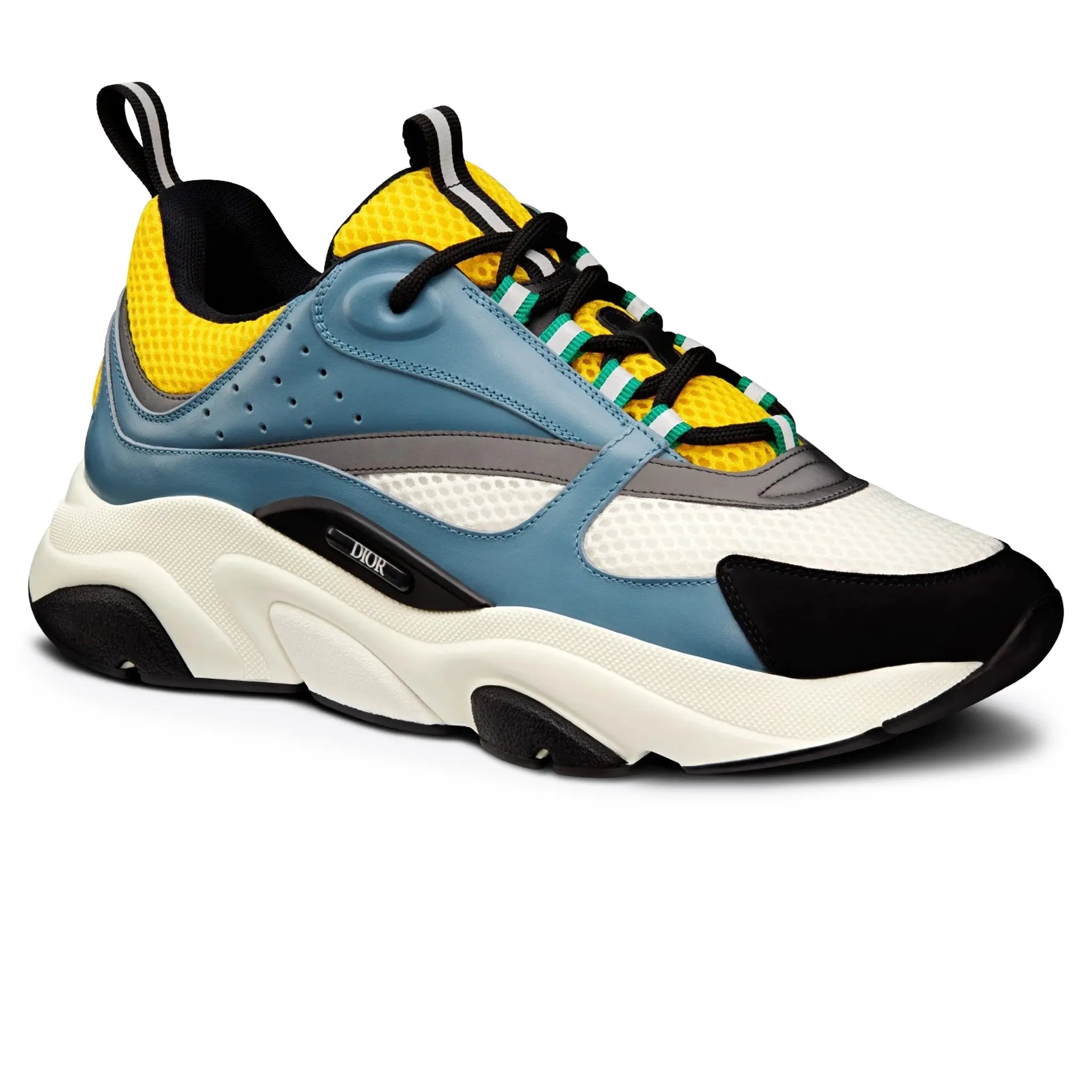 Front Side View of Dior B22 Blue Yellow Trainer 3SN231ZCQ_H561