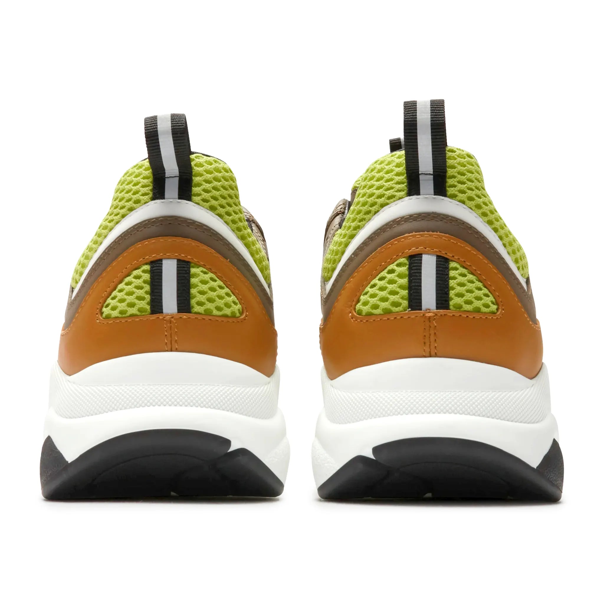 Back View of Dior B22 Brown Lime Green Trainer 3SN231YRK H766