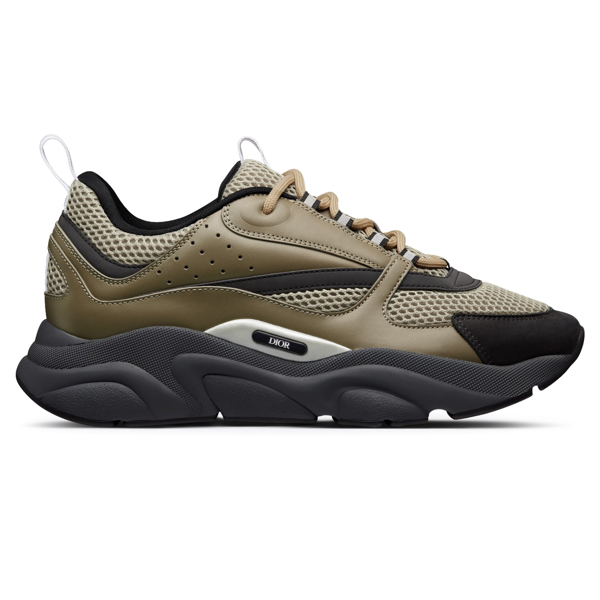 Dior Olive Green, Ivory, & Blue 'B22' Sneakers