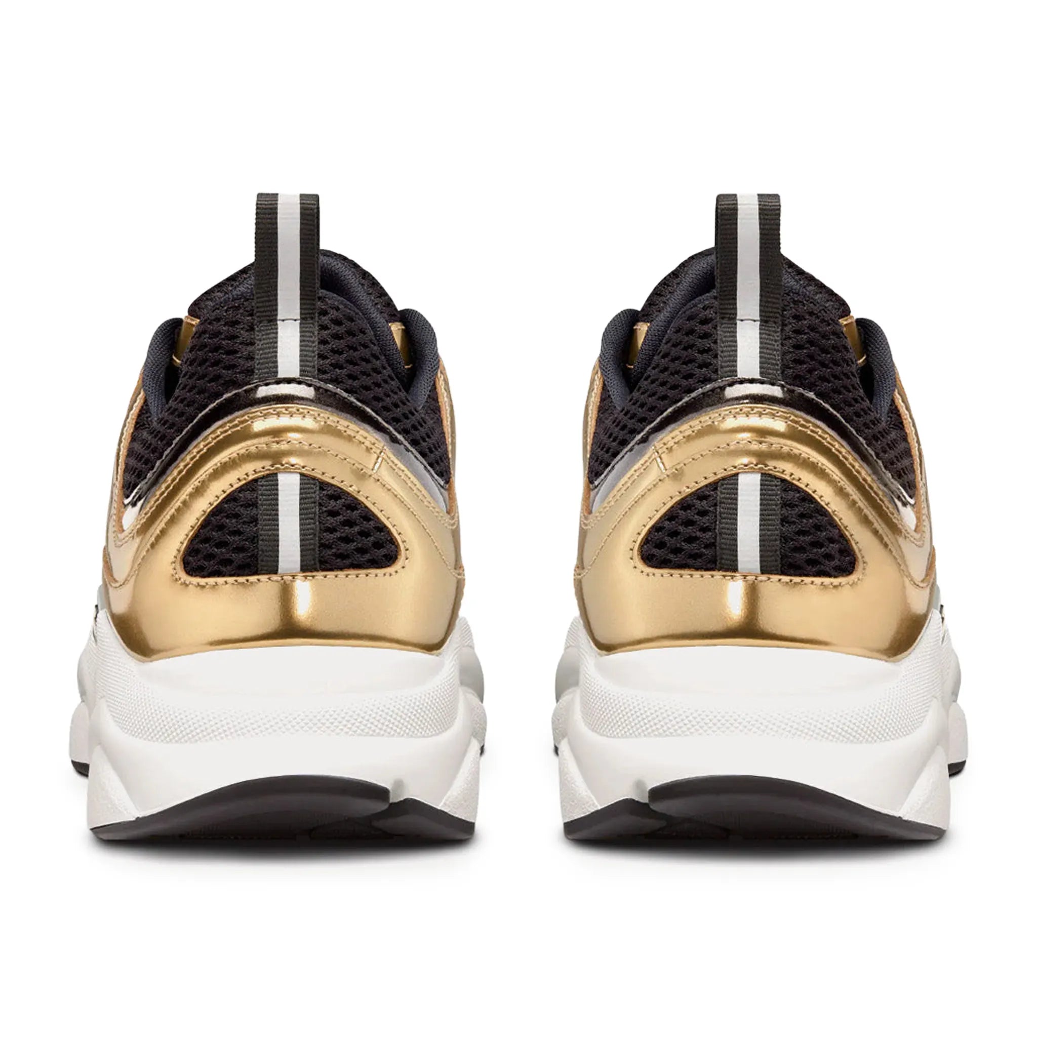 Back View of Dior B22 White Gold Black Trainer 3SN231ZTZ H560