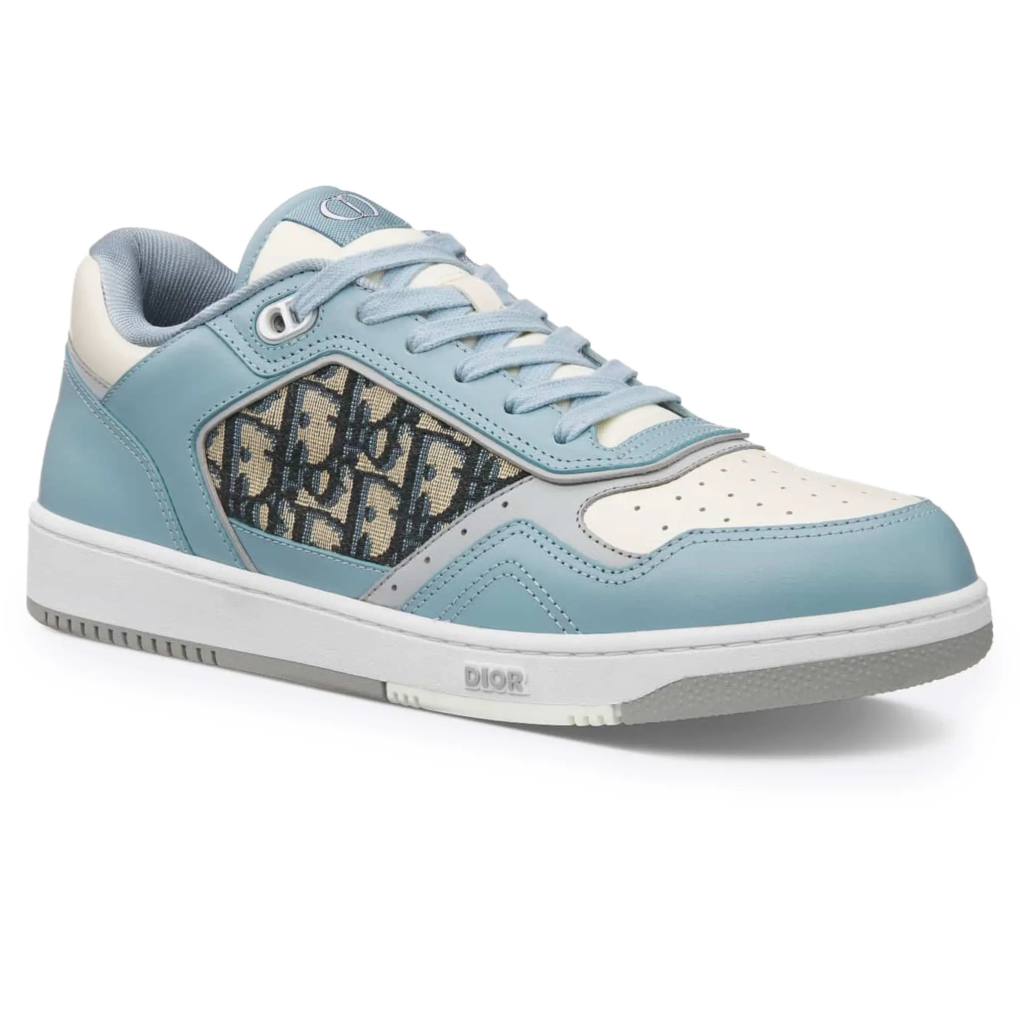 Front Side Single View of Dior B27 Oblique Light Blue White Low Top Sneaker 3SN272ZIR H526