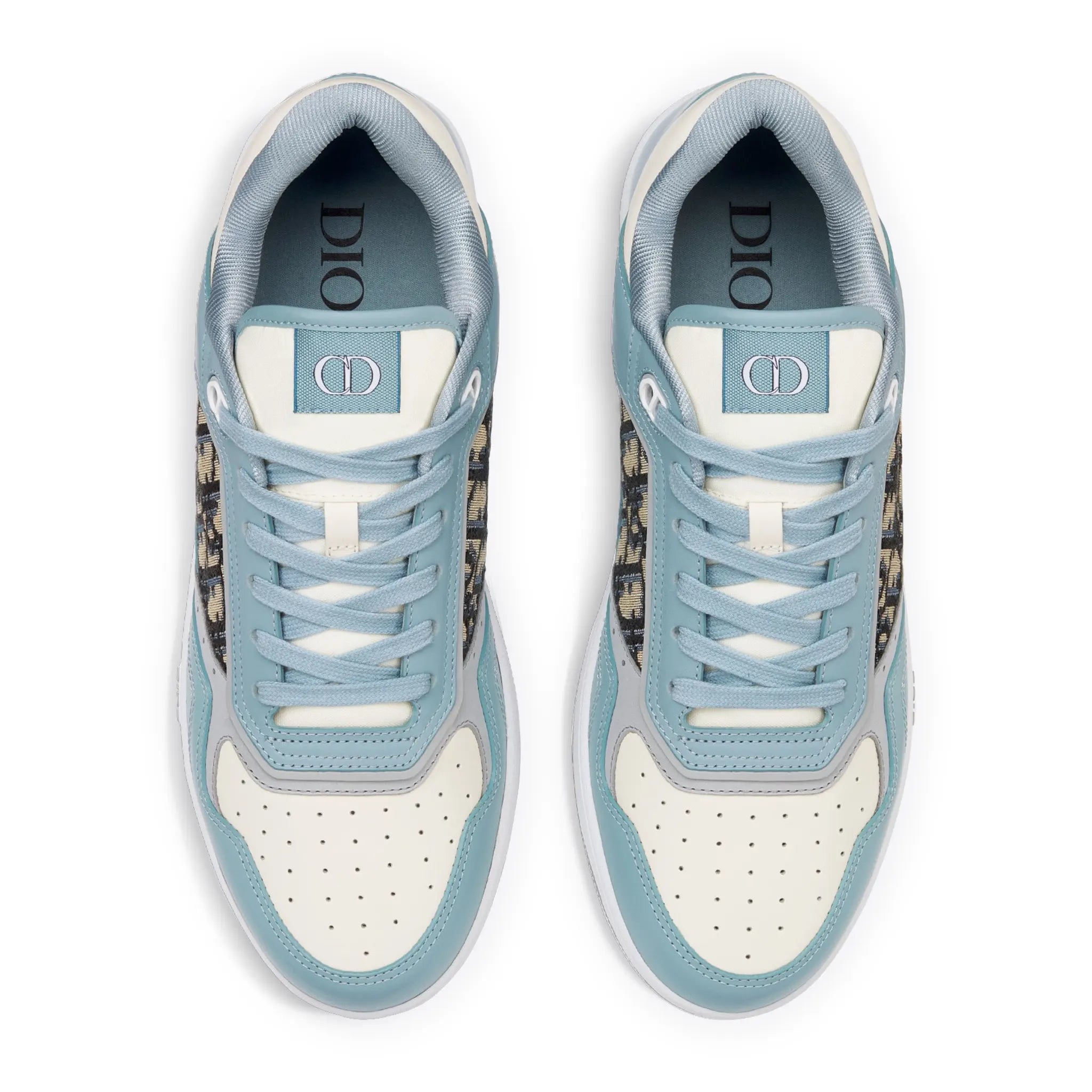 Upper View of Dior B27 Oblique Light Blue White Low Top Sneaker 3SN272ZIR H526