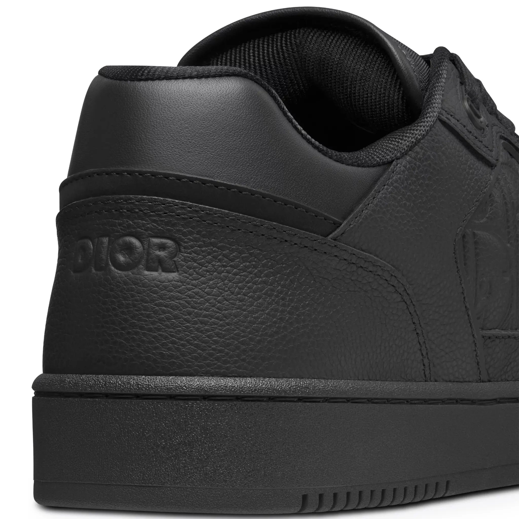 Back View of Dior B27 Uptown Black Grained Calfskin Sneaker 3SN272ZAY_H900