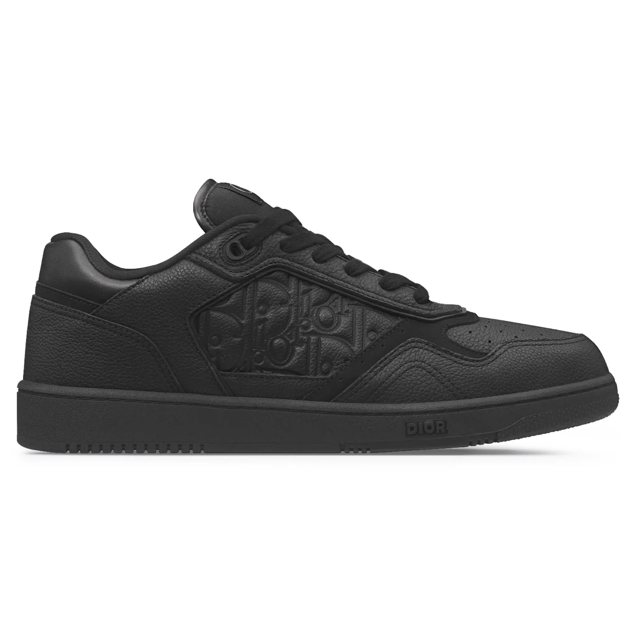 Side View of Dior B27 Uptown Black Grained Calfskin Sneaker 3SN272ZAY_H900
