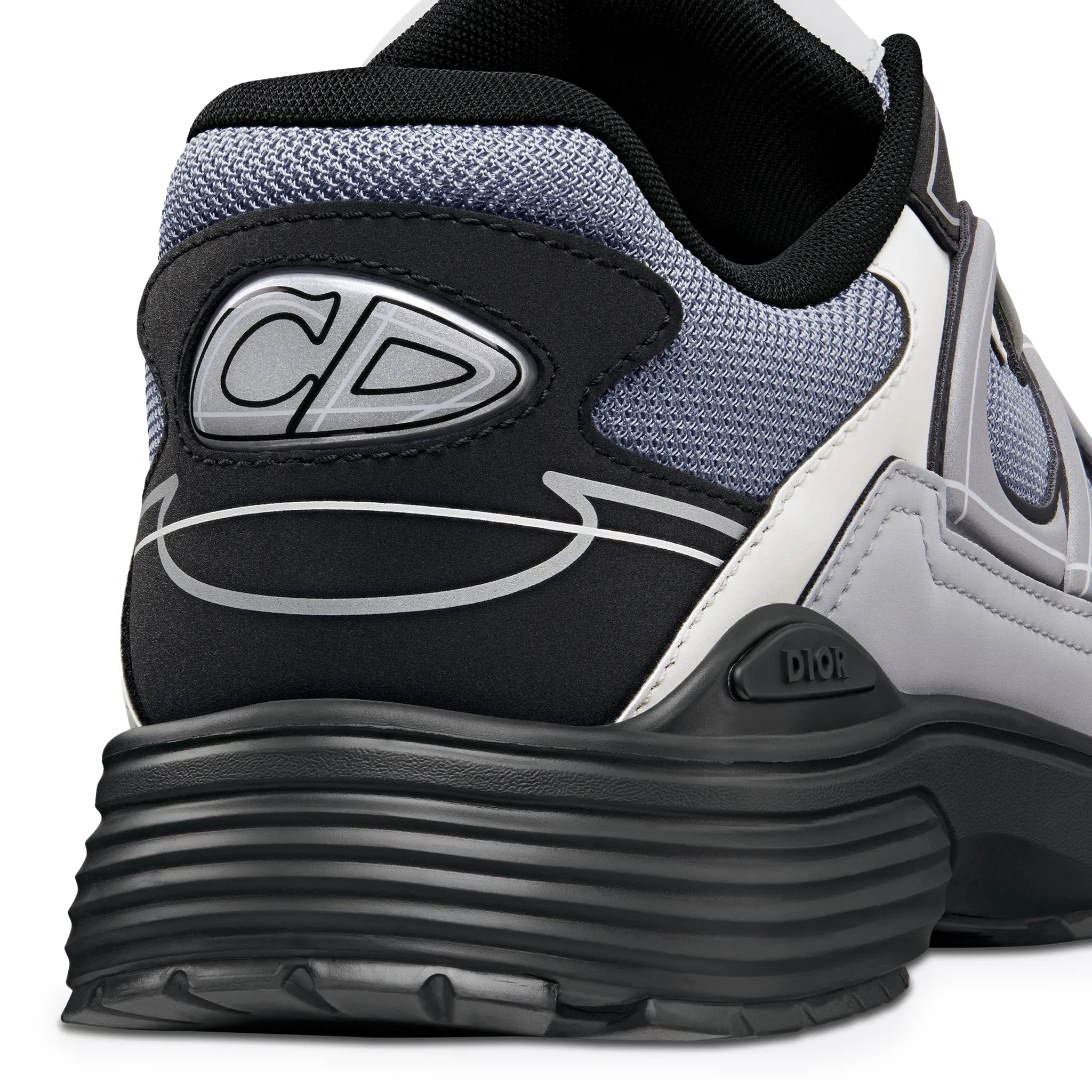 Detail view of Dior B30 Mesh Blue Grey White Black Trainer 3SN279ZRB_H068
