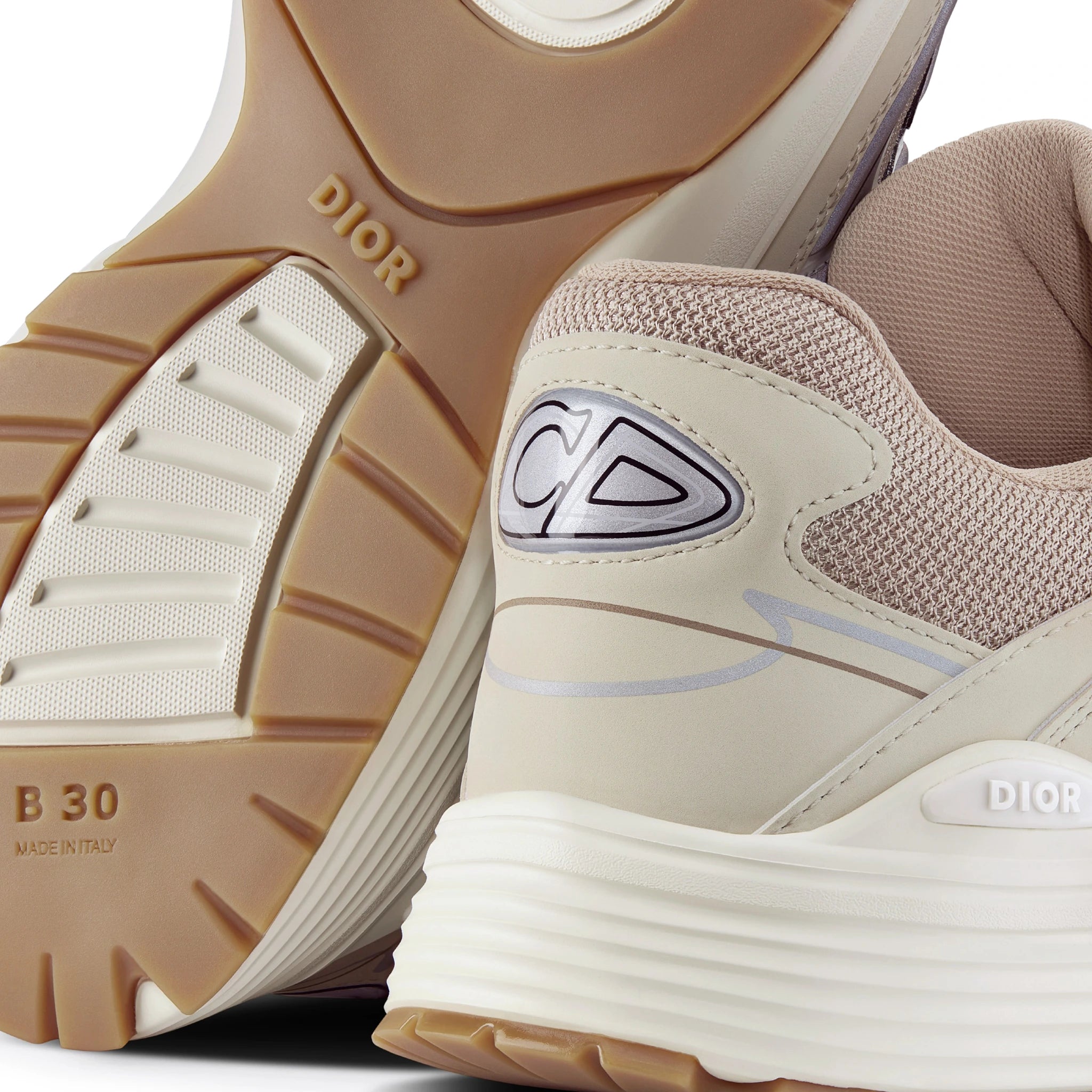 Detail view of Dior B30 Mesh Cream Trainer 3SN279ZMA_H161