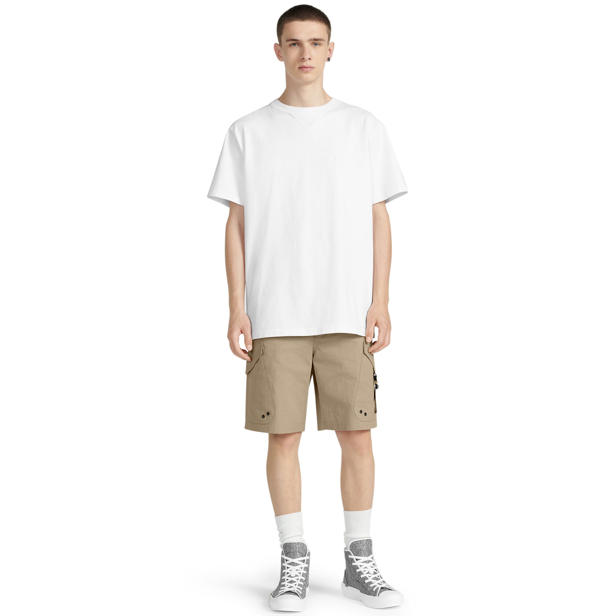 Model view of Dior Christian Dior Couture Relaxed Fit T Shirt White 313J696B0554_C080