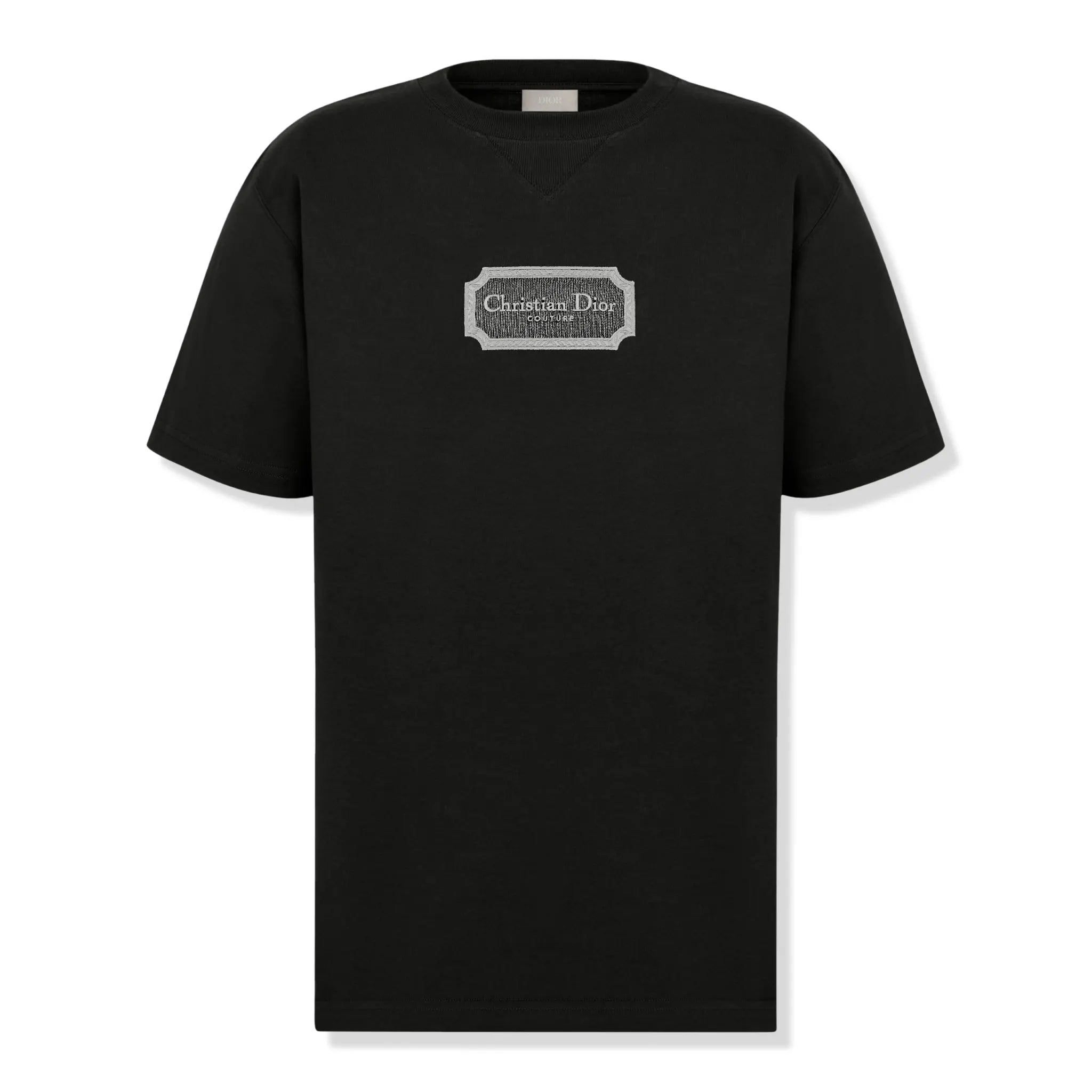 Front view of Dior Couture Relaxed Fit Cotton Black T Shirt