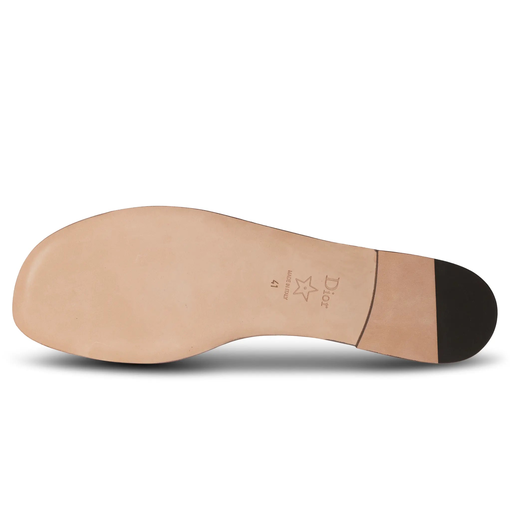 Sole View of Dior Dway Embroidered Cotton Candy Pink Slides