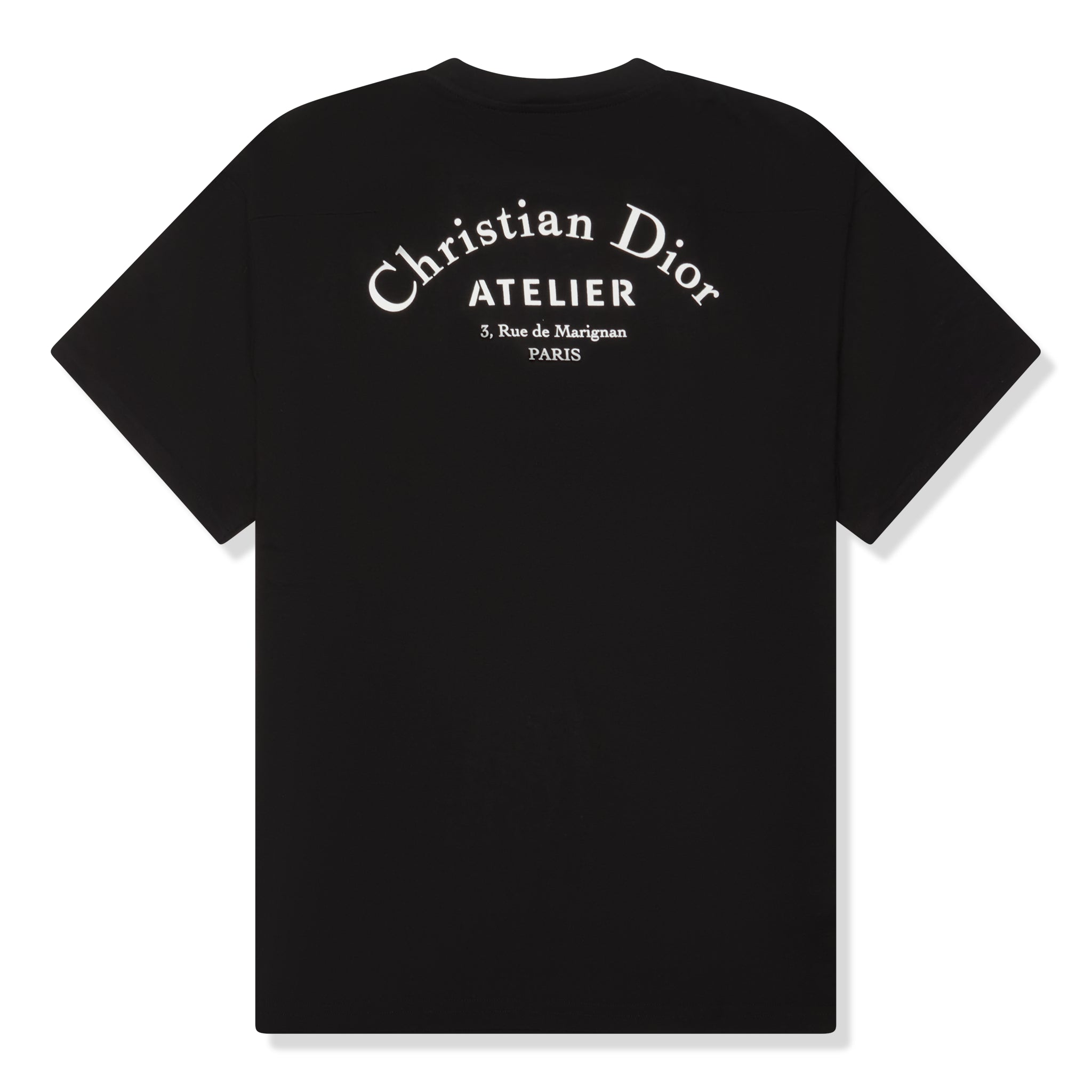Back View of Dior Homme 'Christian Dior Atelier' Black T Shirt 293J645A0677_C988