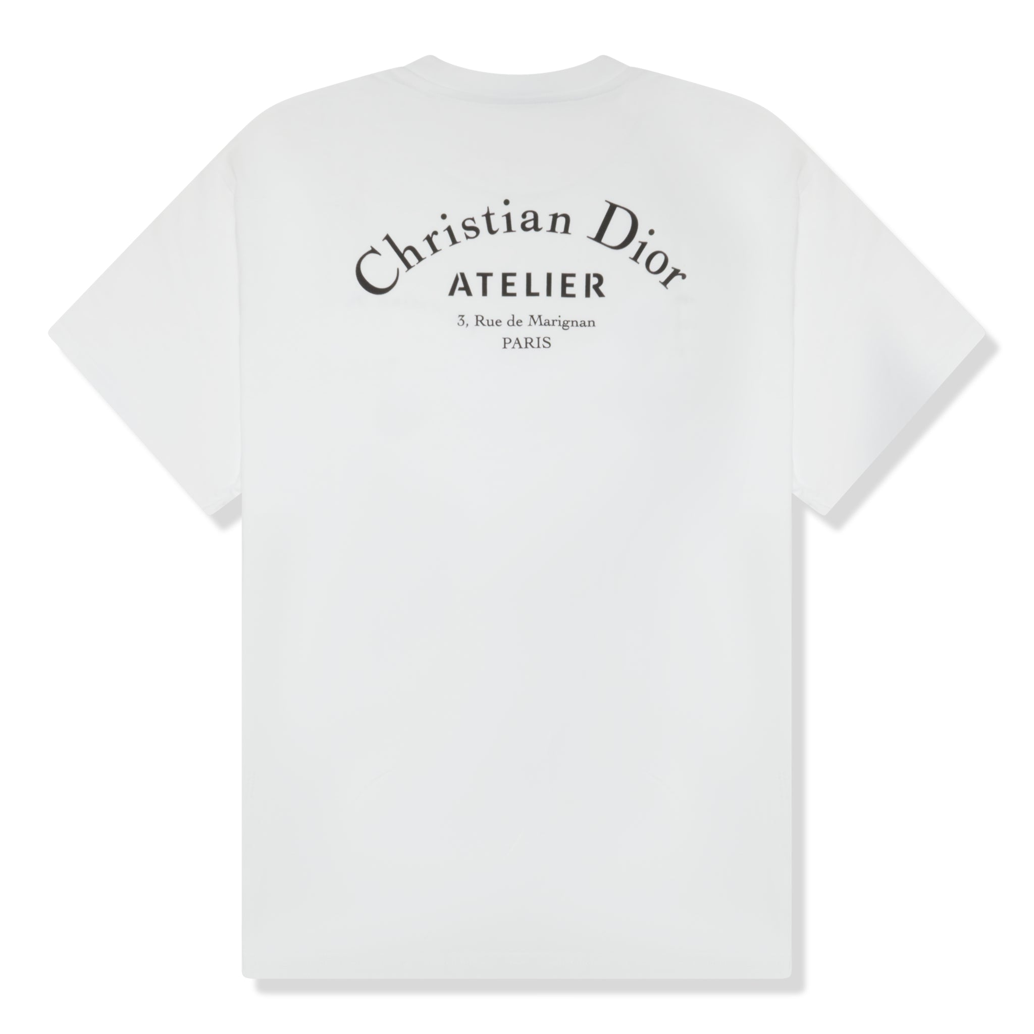 Back View of Dior Homme 'Christian Dior Atelier' White T Shirt 293J645A0677_C988