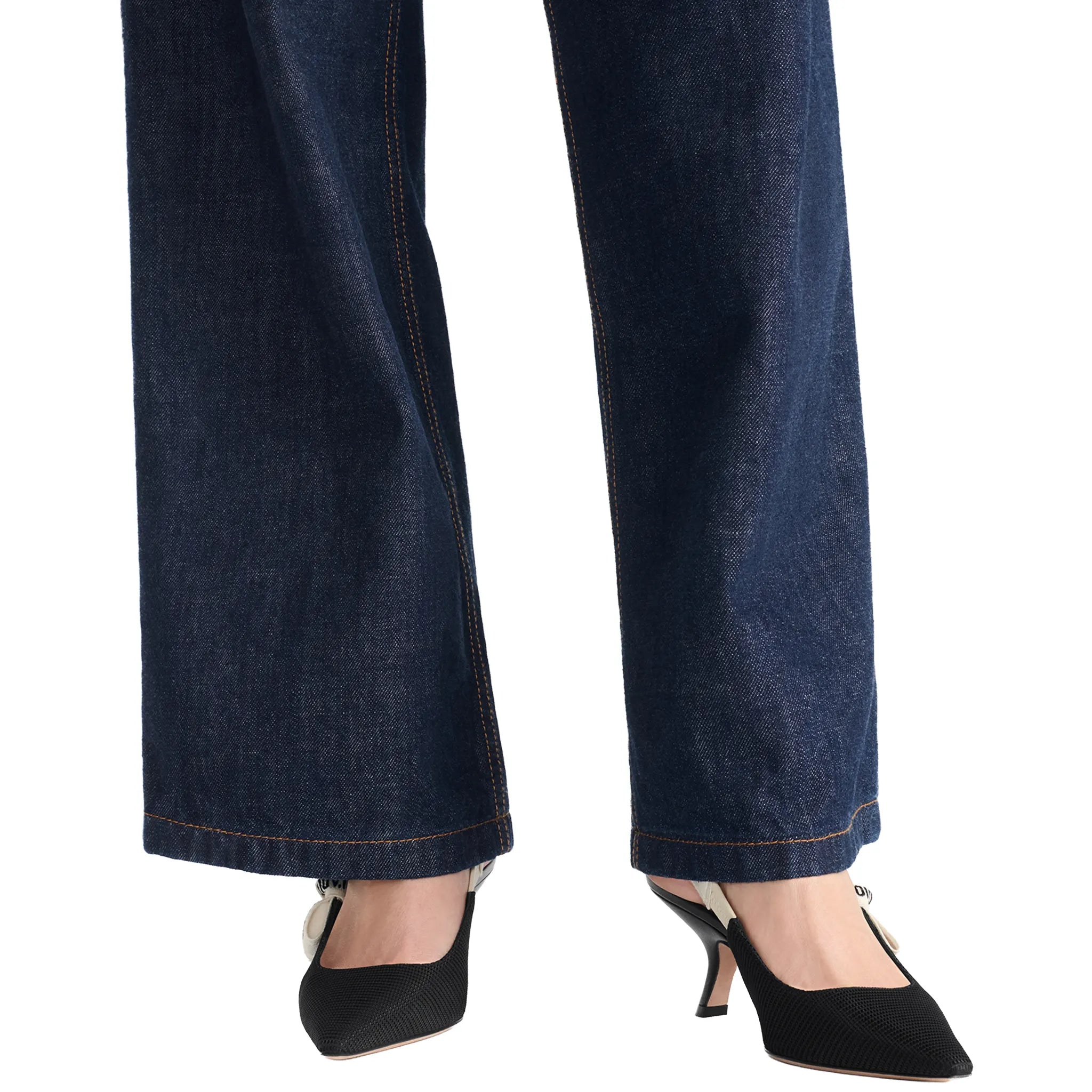 Model View of Dior J'Adior Technical Fabric Black Slingback Pump KCC200TFL_S900