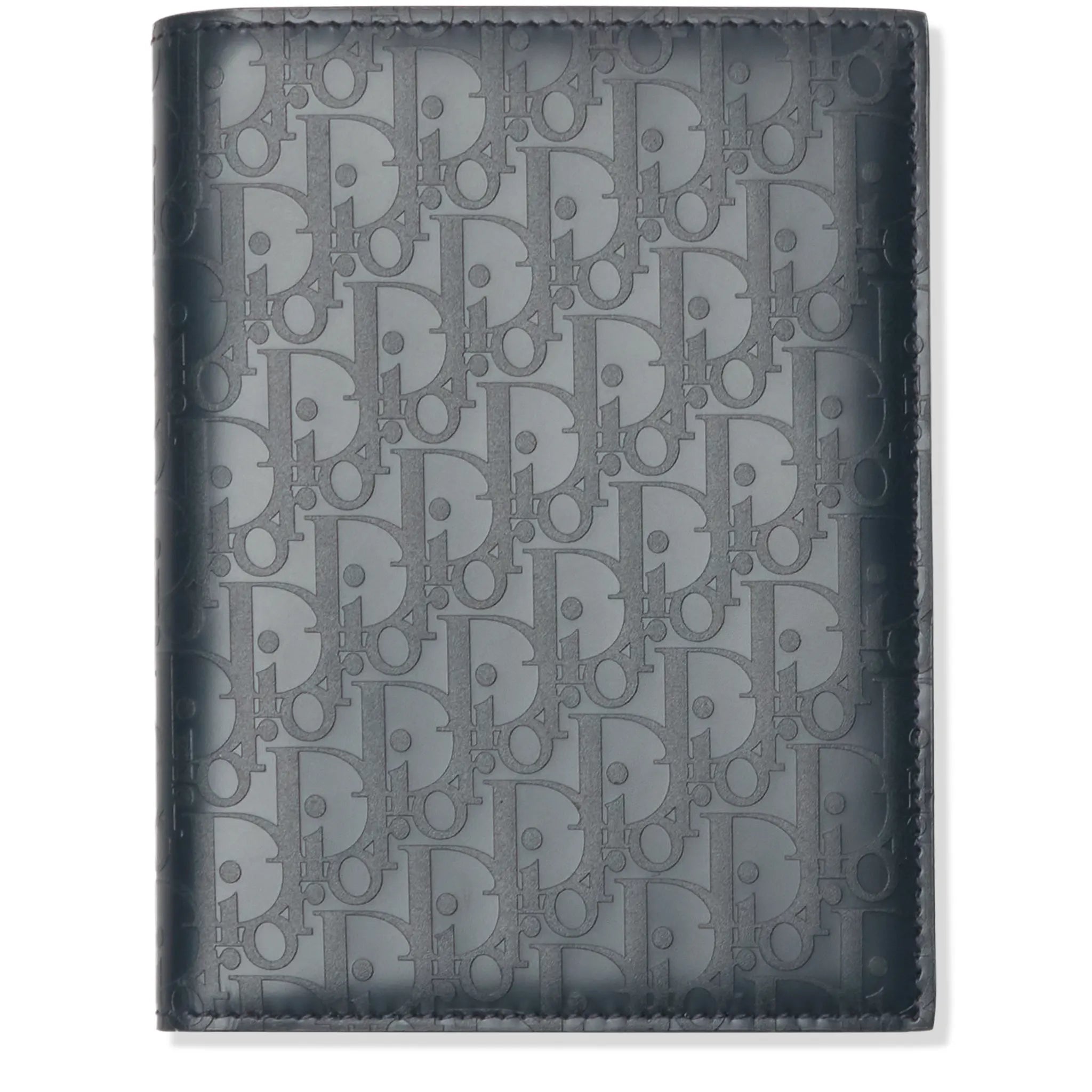 Dior Christian Dior Leather Navy Blue Bifold Passport Card Wallet