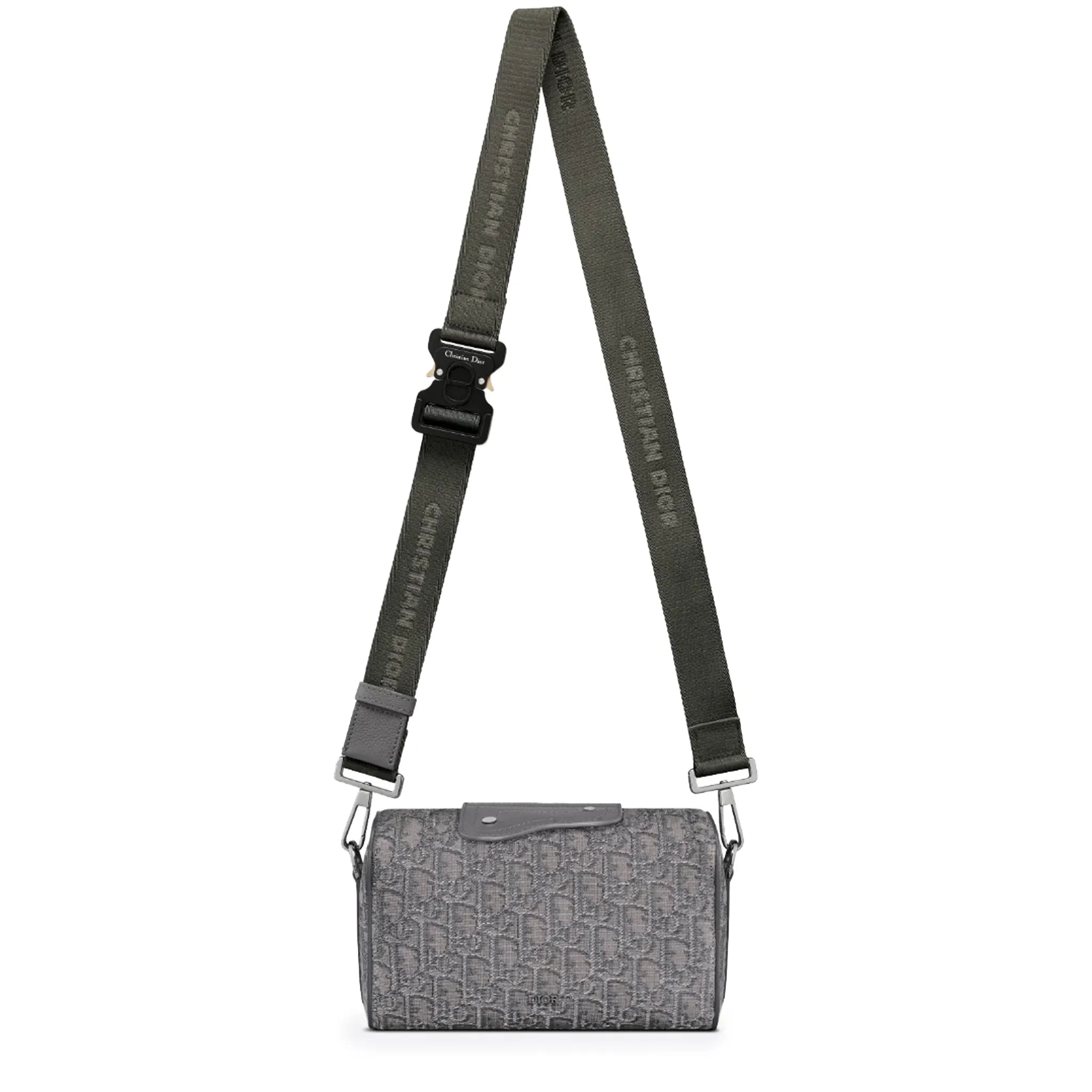 Front View of Dior Lingot 22 Oblique Dark Grey Messenger Bag
