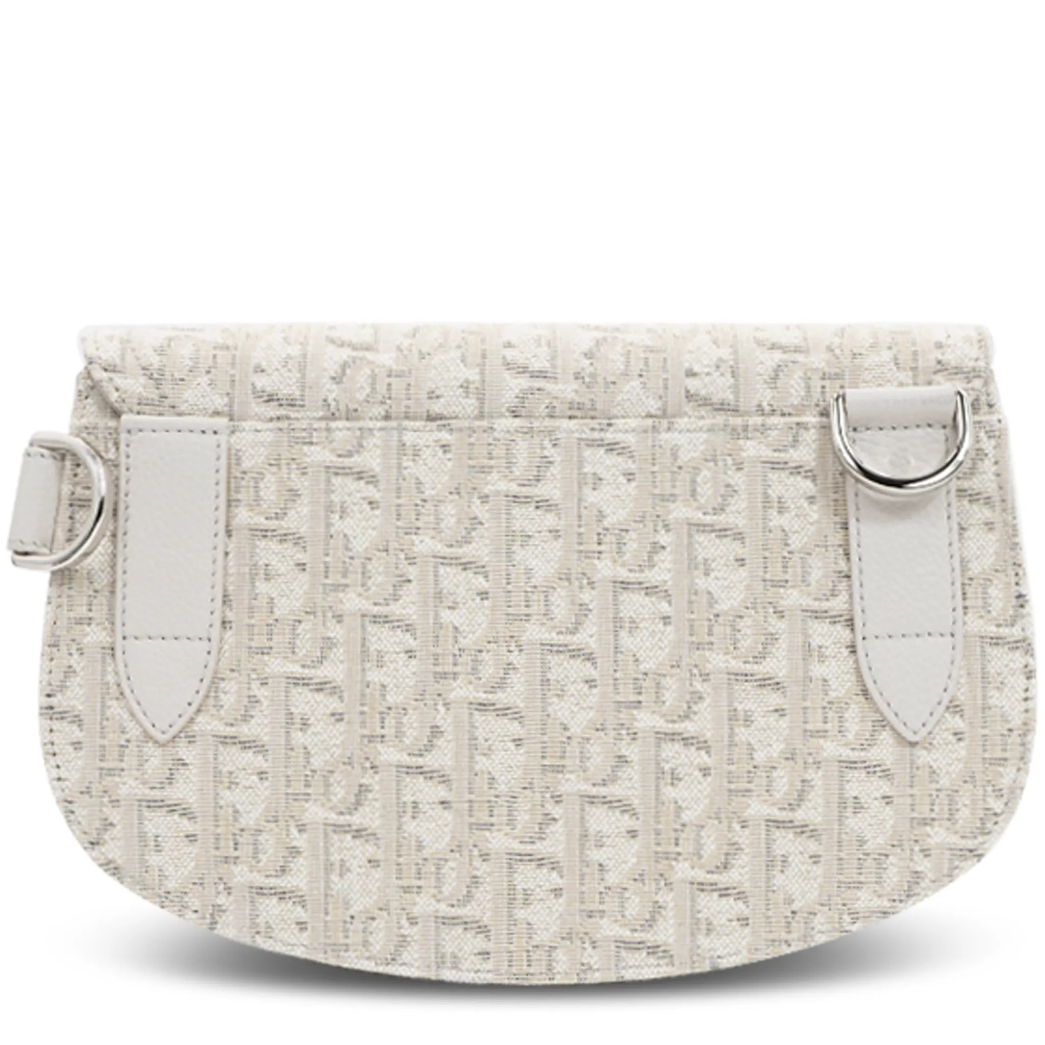 Back View of Dior Oblique Canvas Saddle Messenger Bag Beige