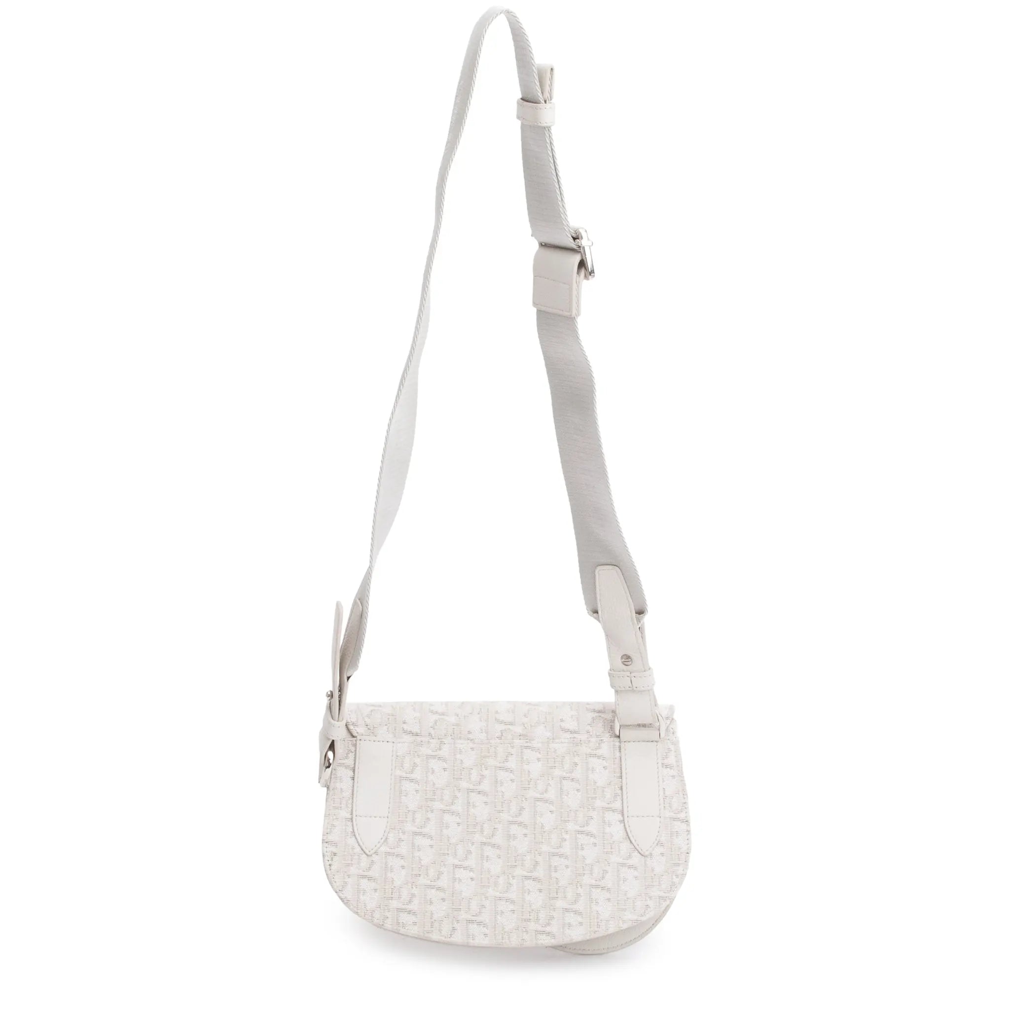 Back View of Dior Oblique Canvas Saddle Messenger Bag Beige