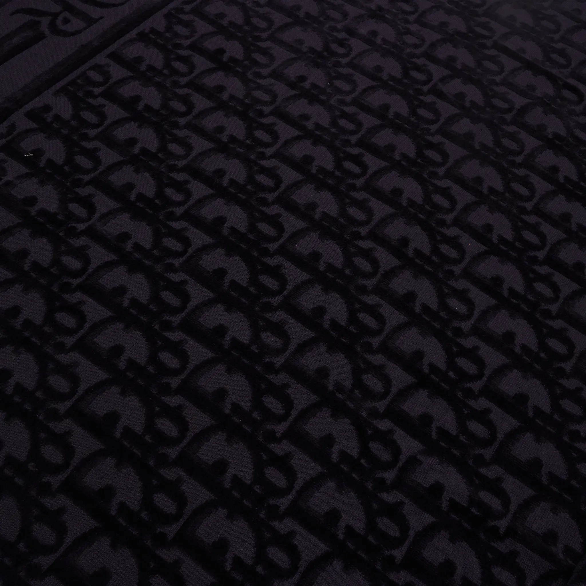 Detailed View of Dior Oblique Classic Terry Cotton Navy Blue Bath Beach Towel 033B902AB023-502