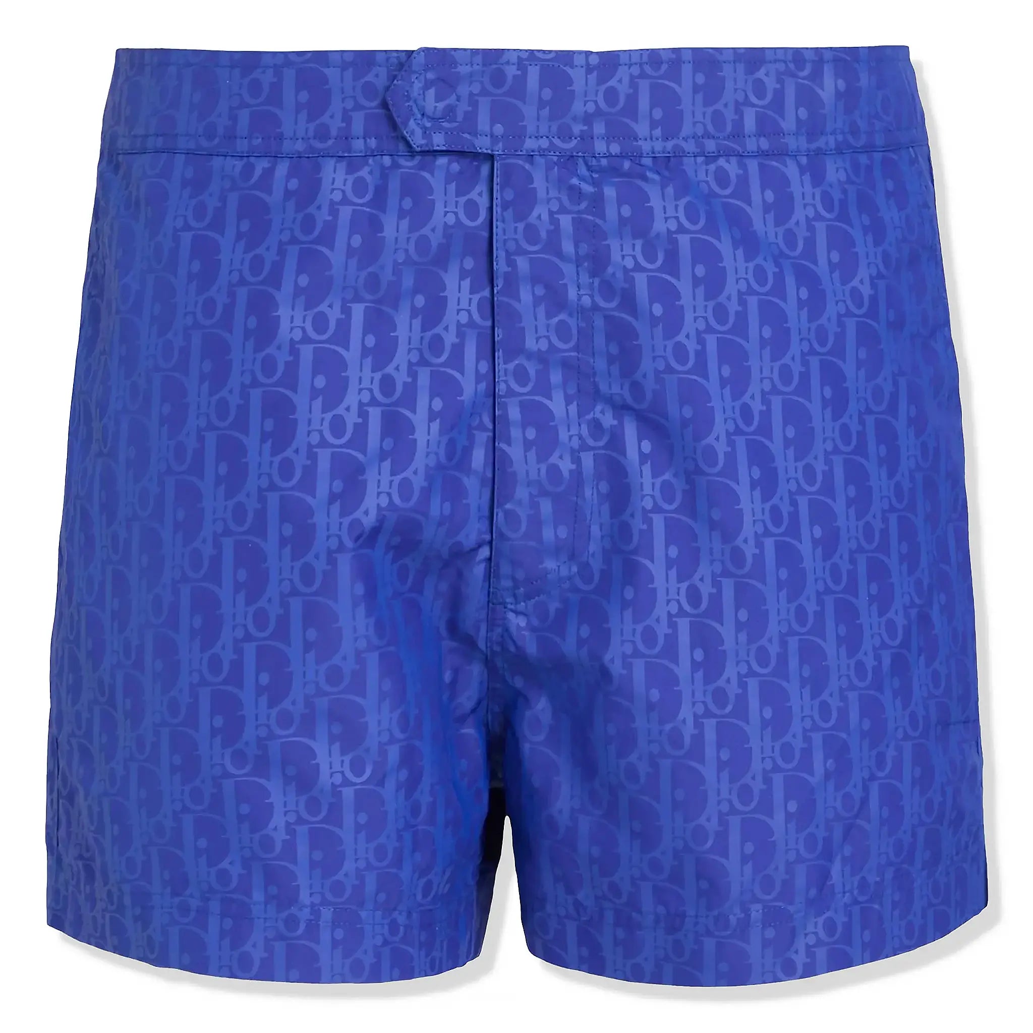 Front view of Dior Oblique Swim Shorts Blue 193B104AB041_C506
