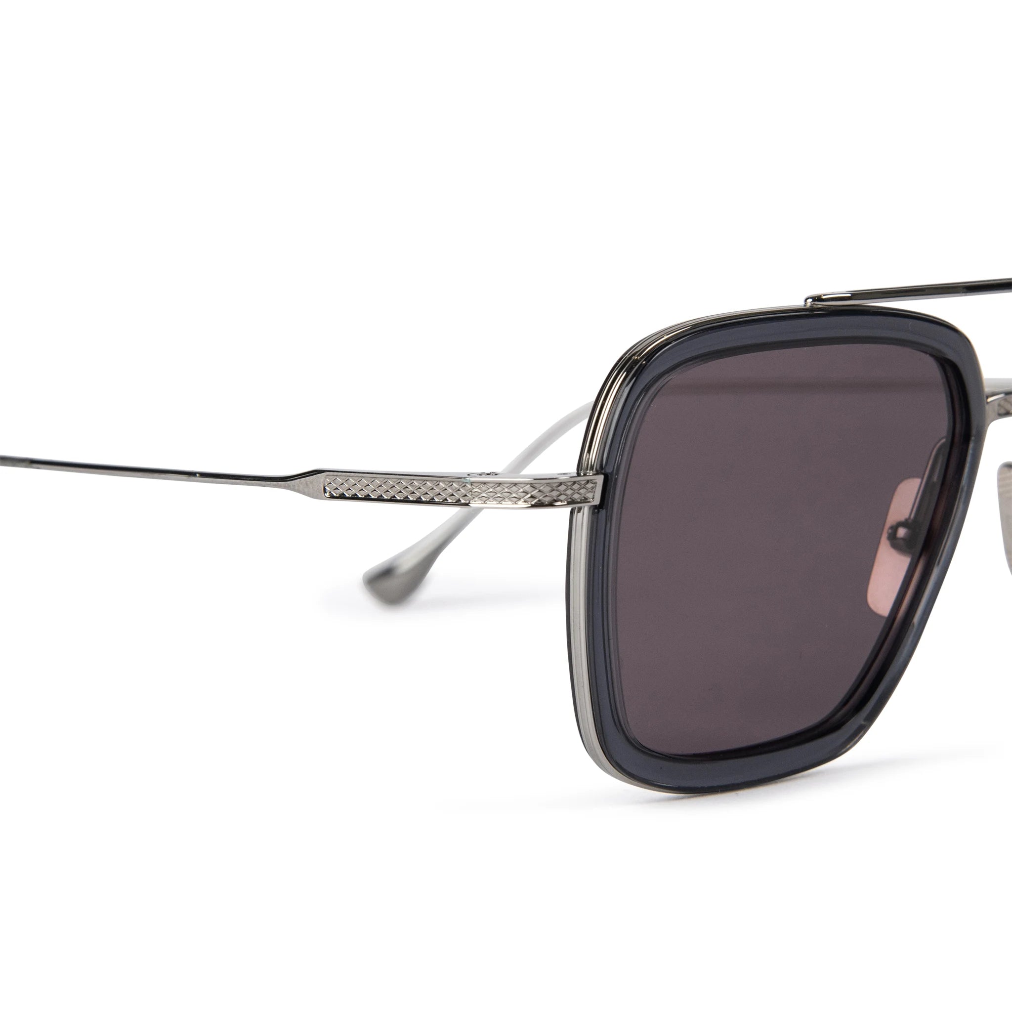 Corner view of Dita Eyewear 7806 Flight 006 Grey Black Sunglasses 7806-G-SMK-PLD-52