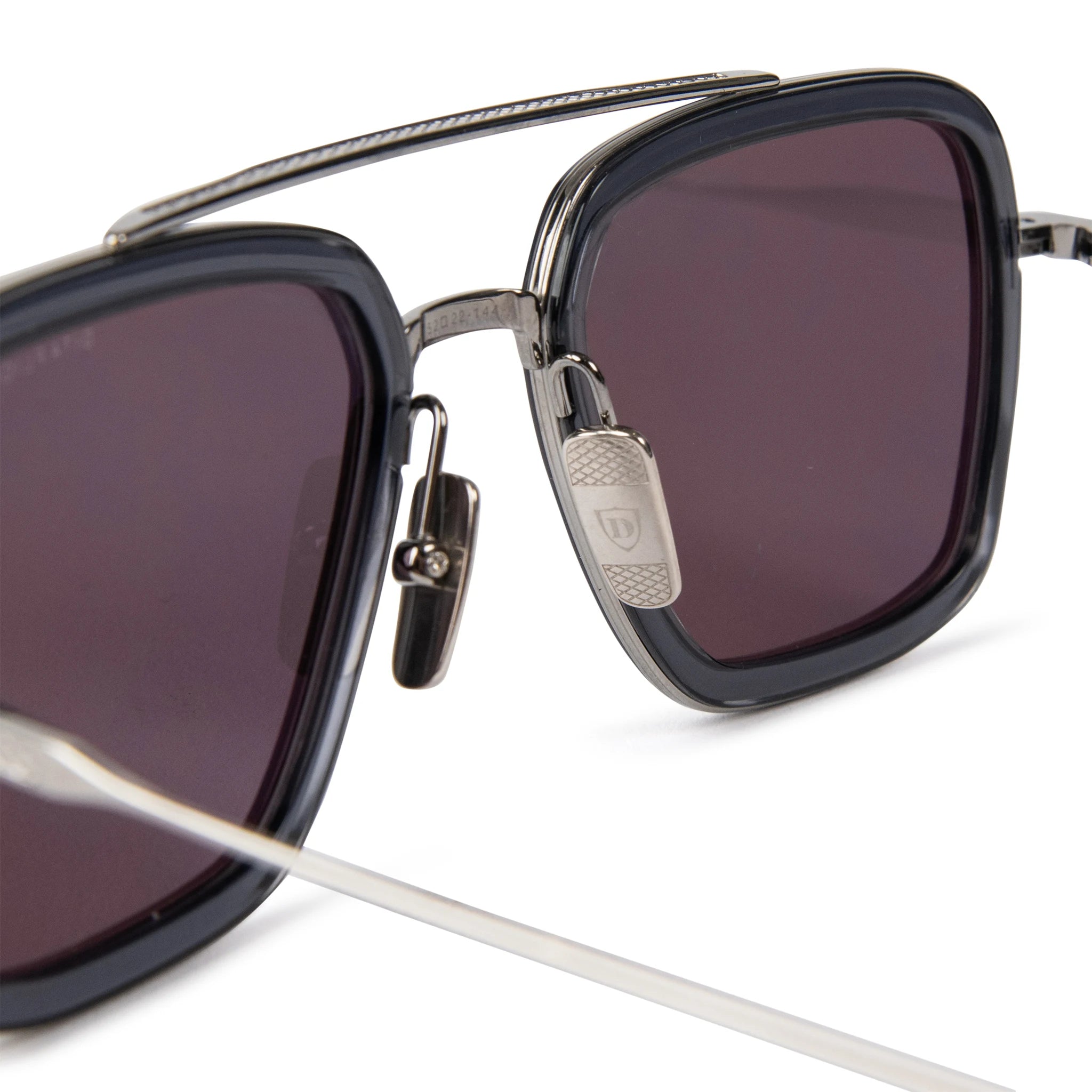 Nose bridge view of Dita Eyewear 7806 Flight 006 Grey Black Sunglasses 7806-G-SMK-PLD-52