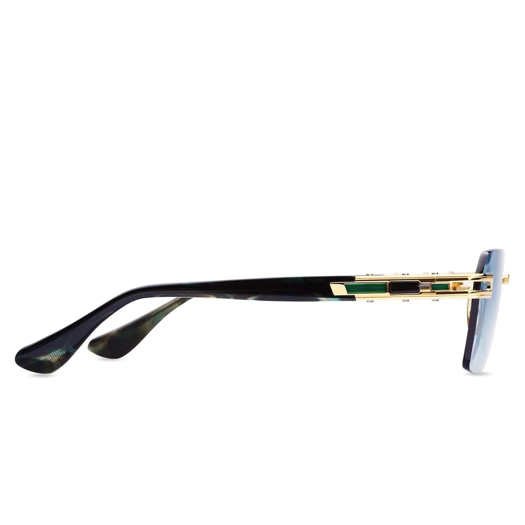 Side view of Dita Meta-EVO DTS147-A-03 Blue Gold Rimless Sunglasses