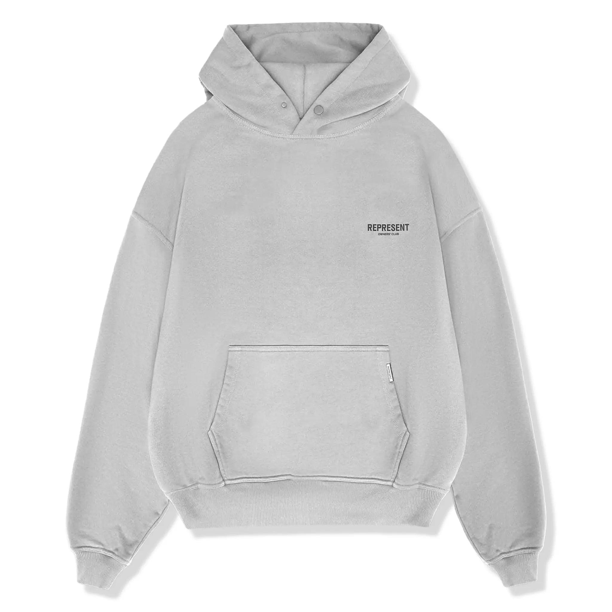 Front View of Represent Owners Club Ash Grey Hoodie