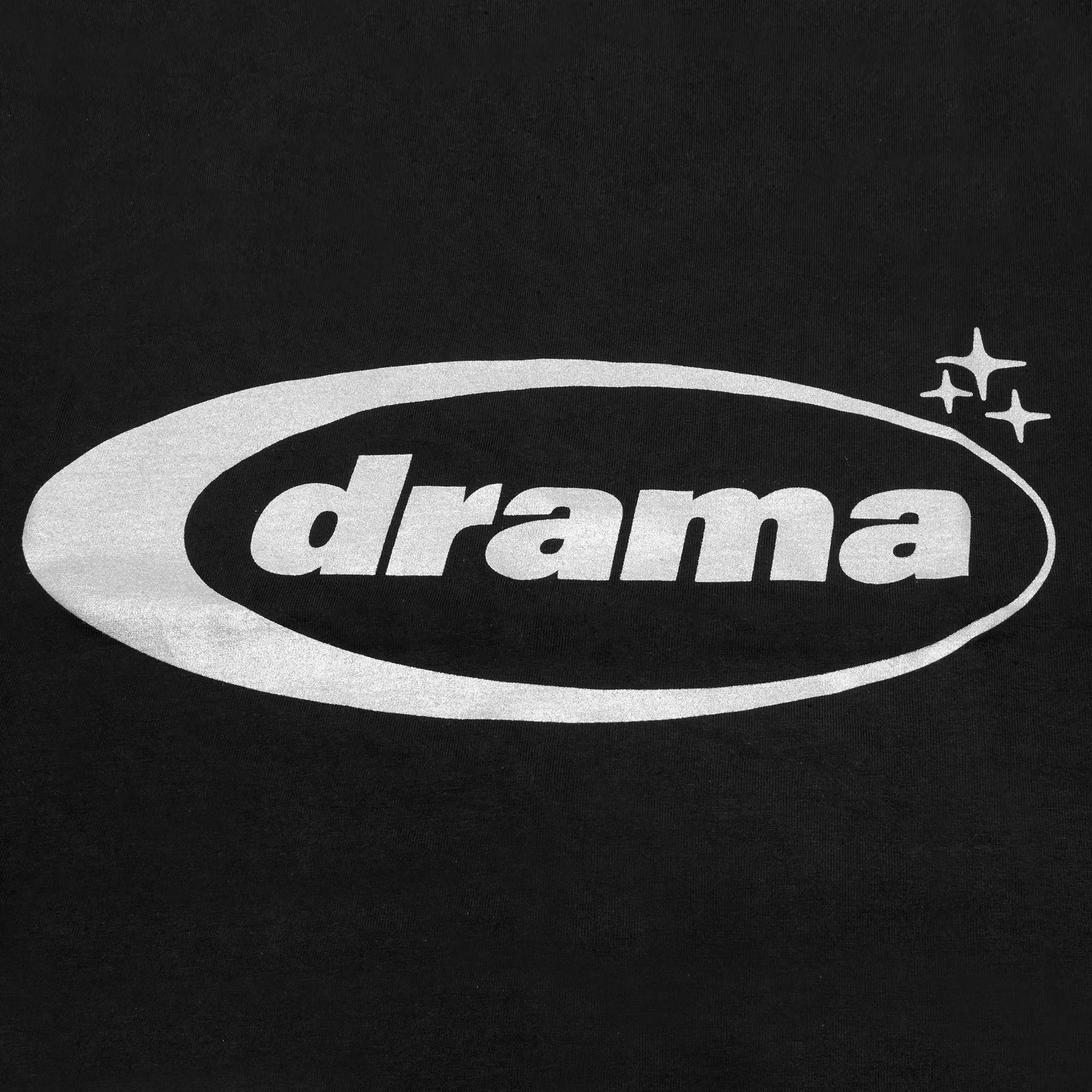 Detailed View of Drama Call Black Silver T Shirt