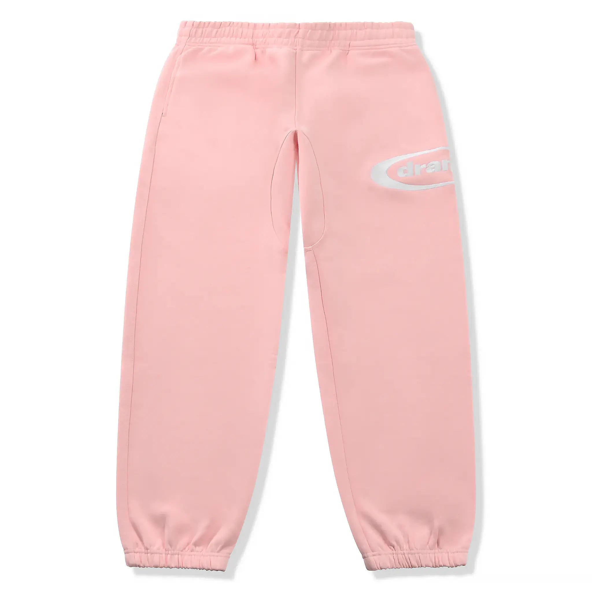 Front view of Drama Call Pink White Sweatpants