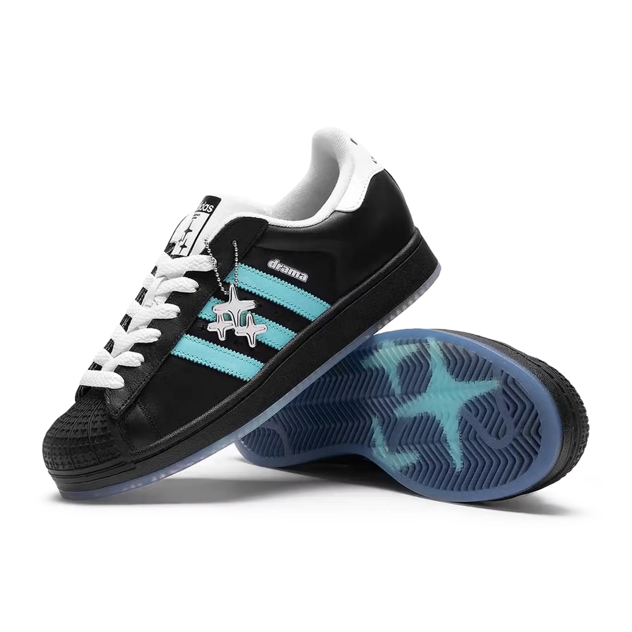 Image of Drama Call x Adidas Superstar II Black Metrolink Blue