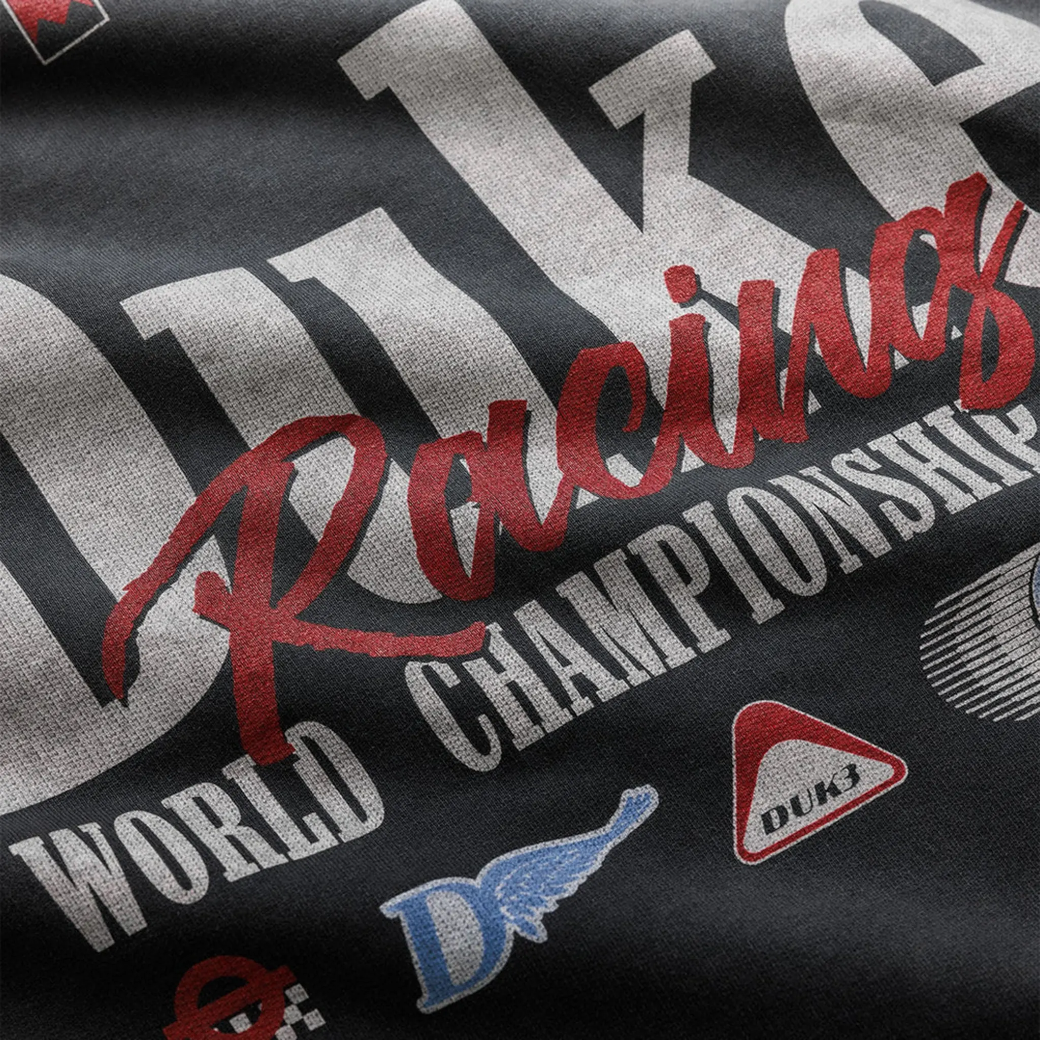 Detailed View of Duke + Dexter World Championship Vintage Balck Hoodie