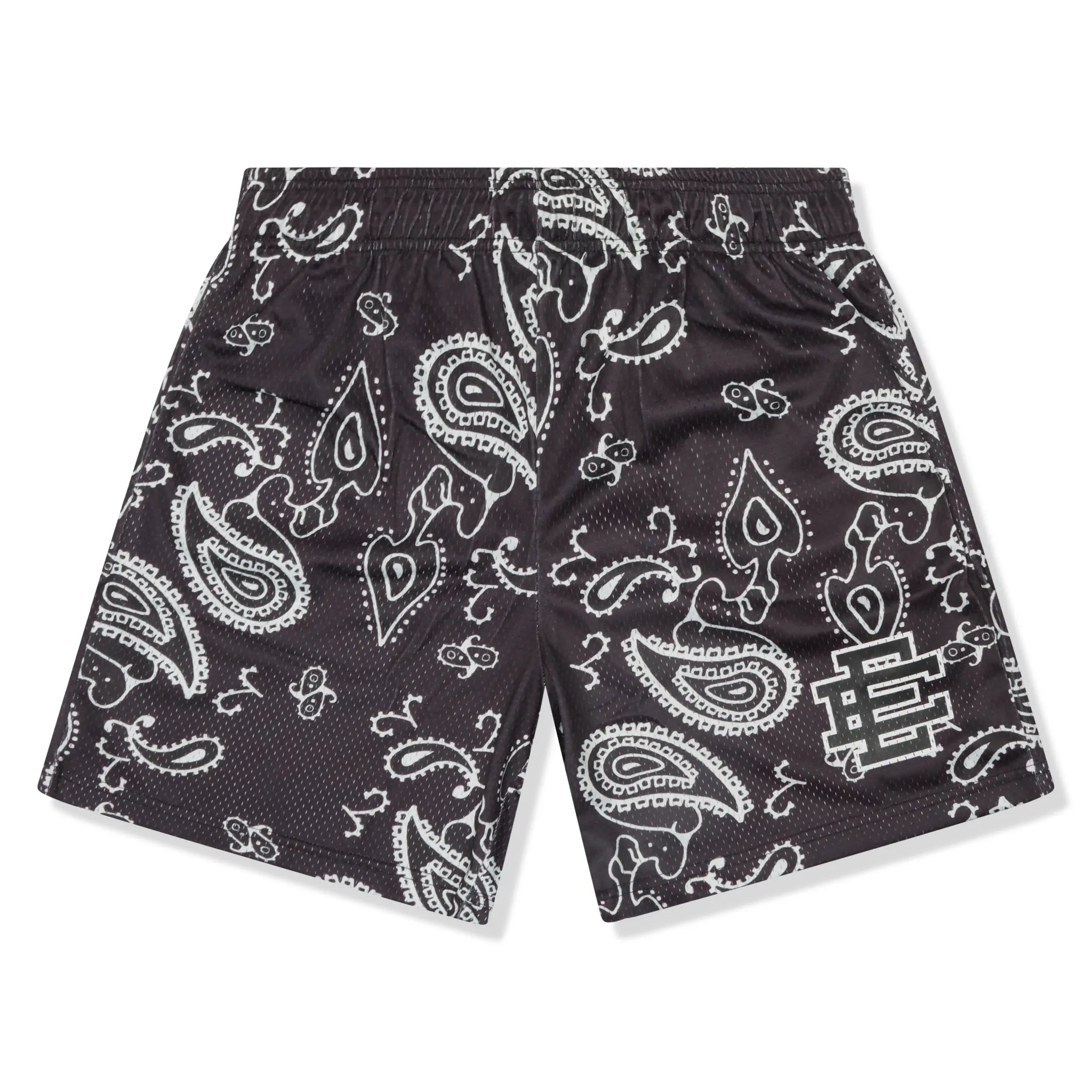 Front View of Eric Emanuel EE Basic Black Paisley Shorts