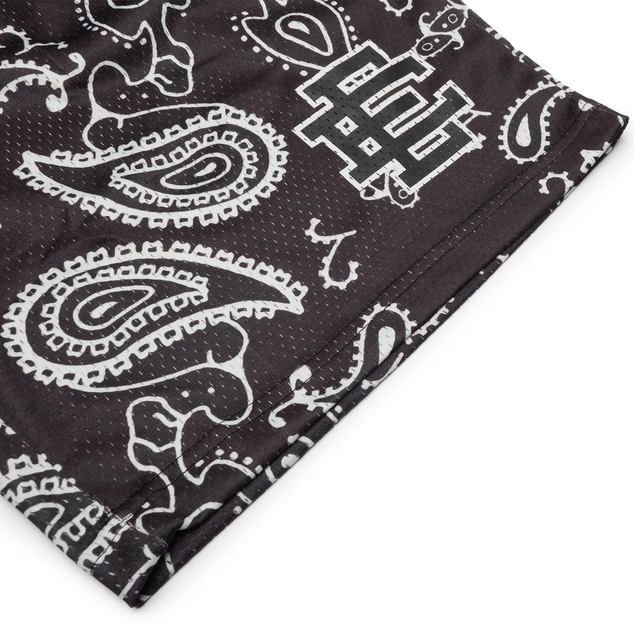 Lower View of Eric Emanuel EE Basic Black Paisley Shorts