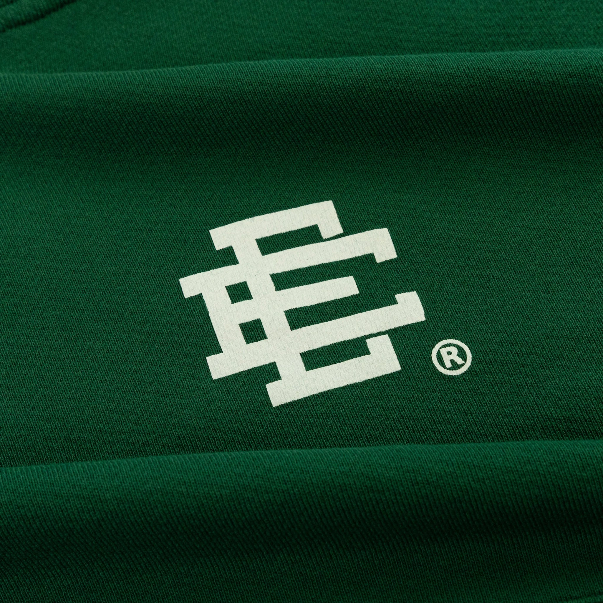 Logo view of Eric Emanuel EE Basic Green White Hoodie