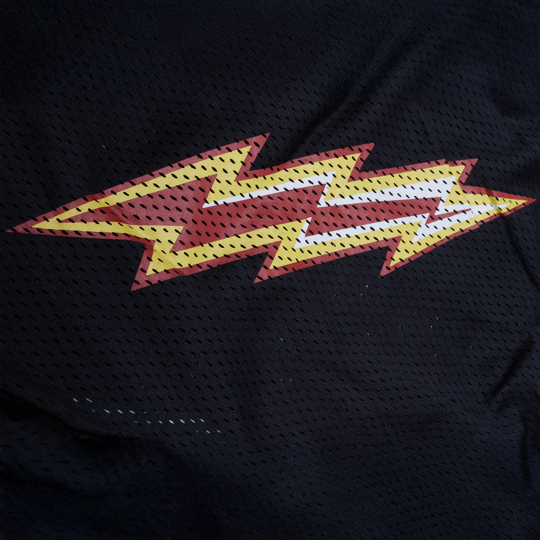 Front View of Eric Emanuel EE Basic Lighting Bolt Black Yellow Red Short