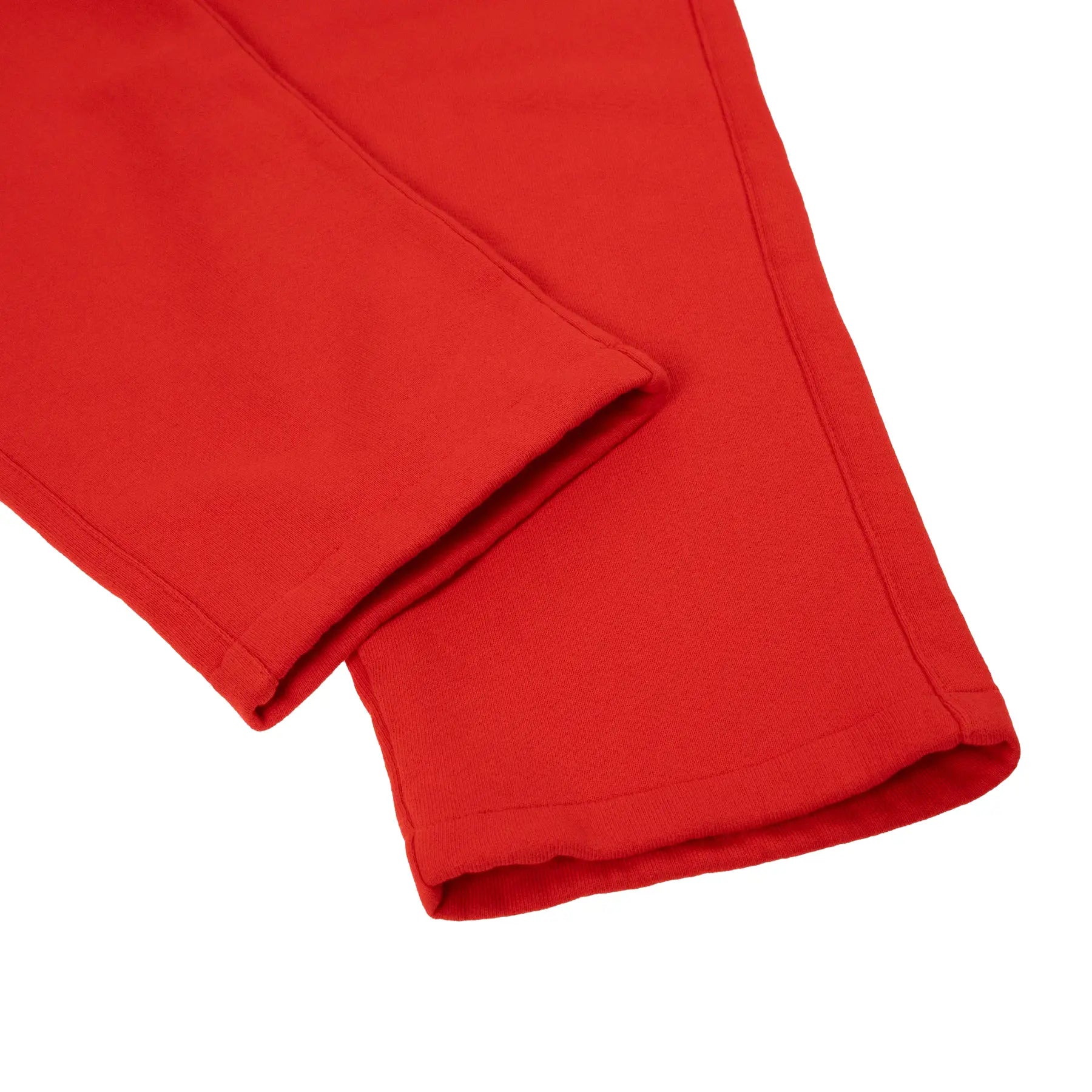 Leg view of Eric Emanuel EE Basic Red Sweatpants
