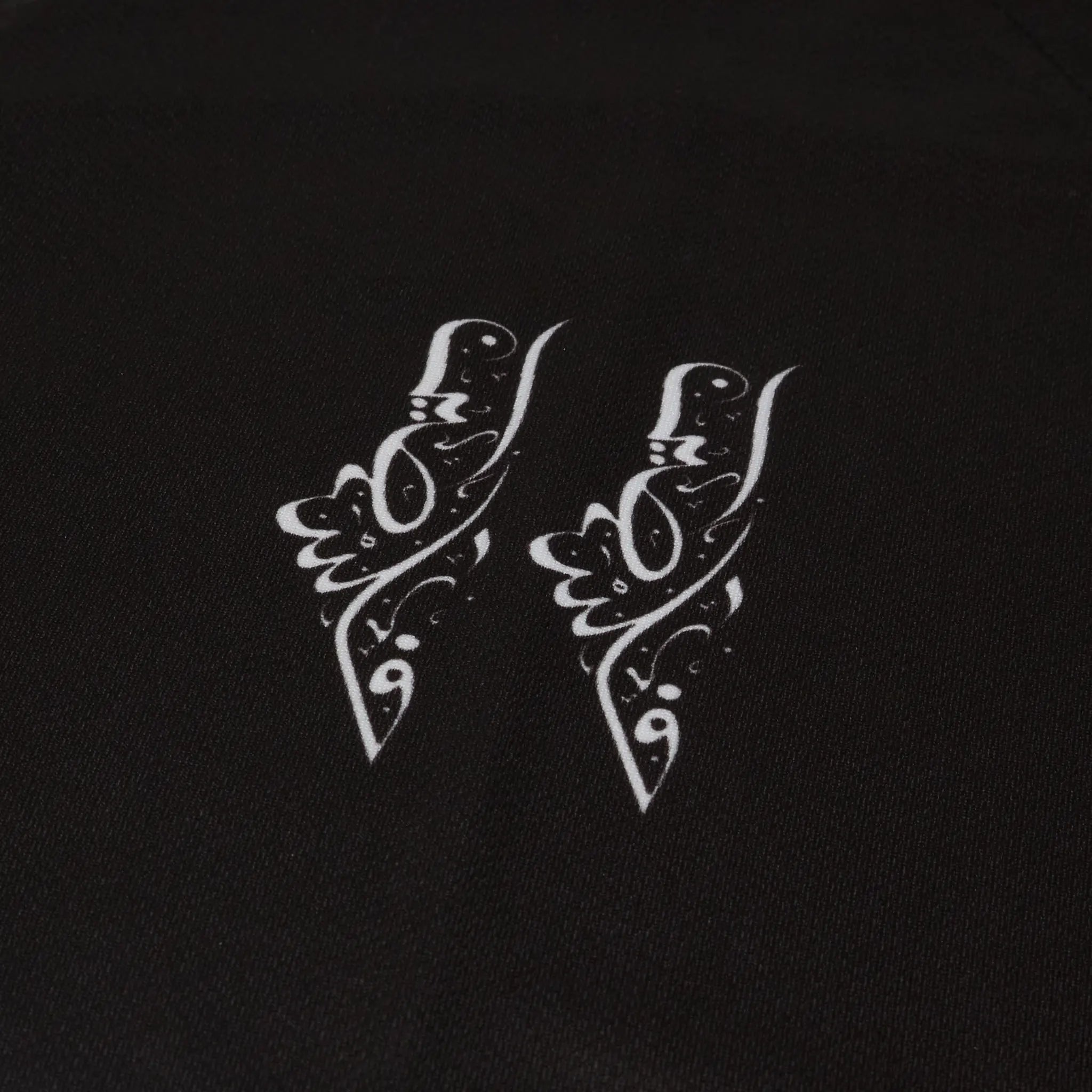 Detailed Front map view of FC Palestina Palestine Red Green Stripe Arabic Black Football T Shirt