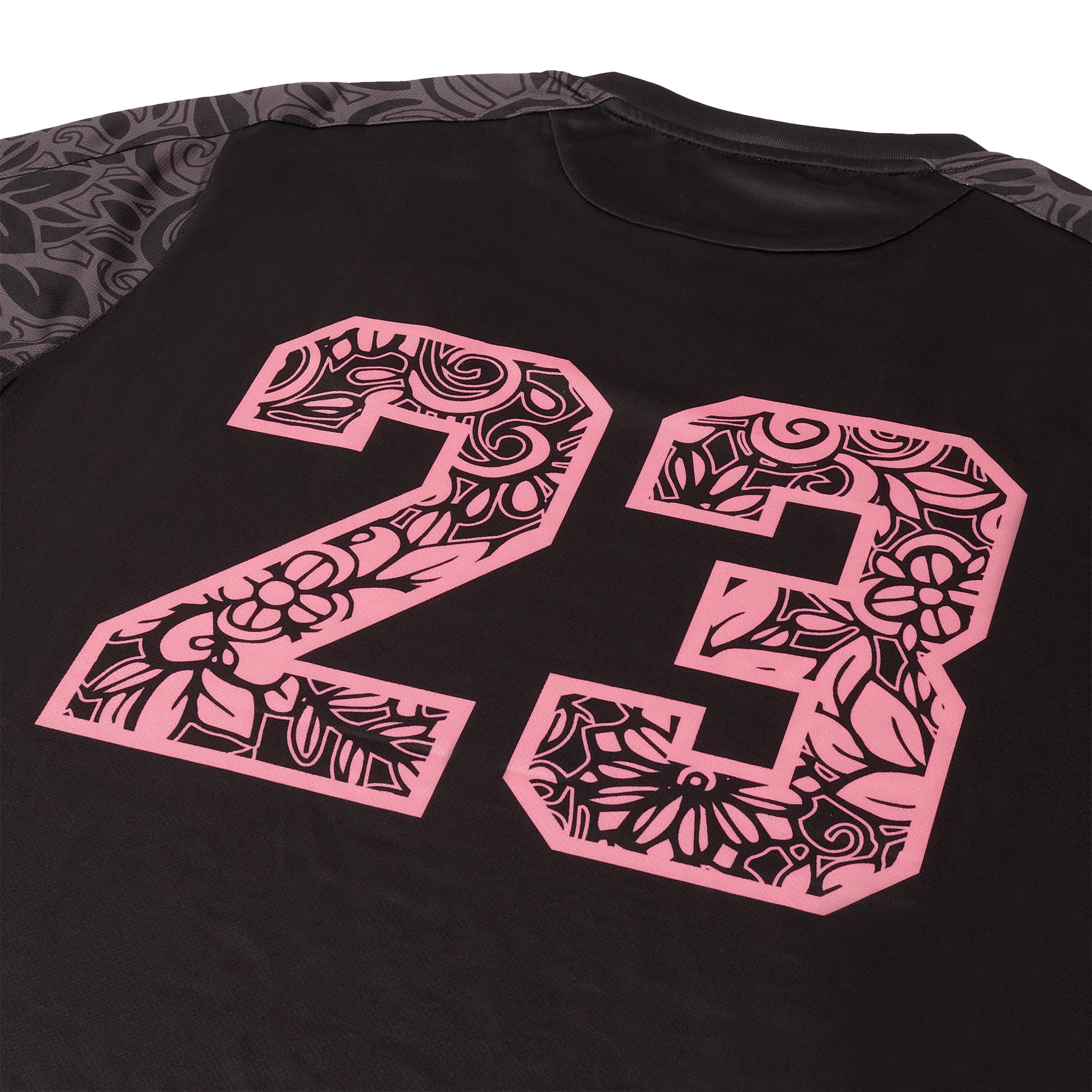 Back logo view of FC Palestina x Farrah Azam Black T Shirt