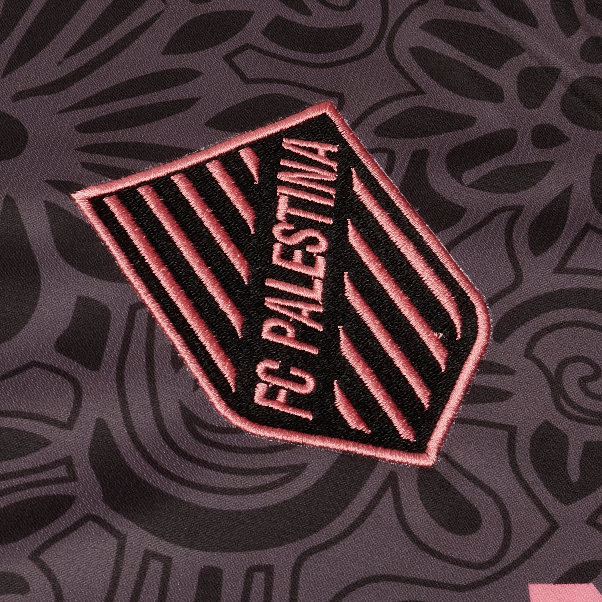 Logo view of FC Palestina x Farrah Azam Black T Shirt