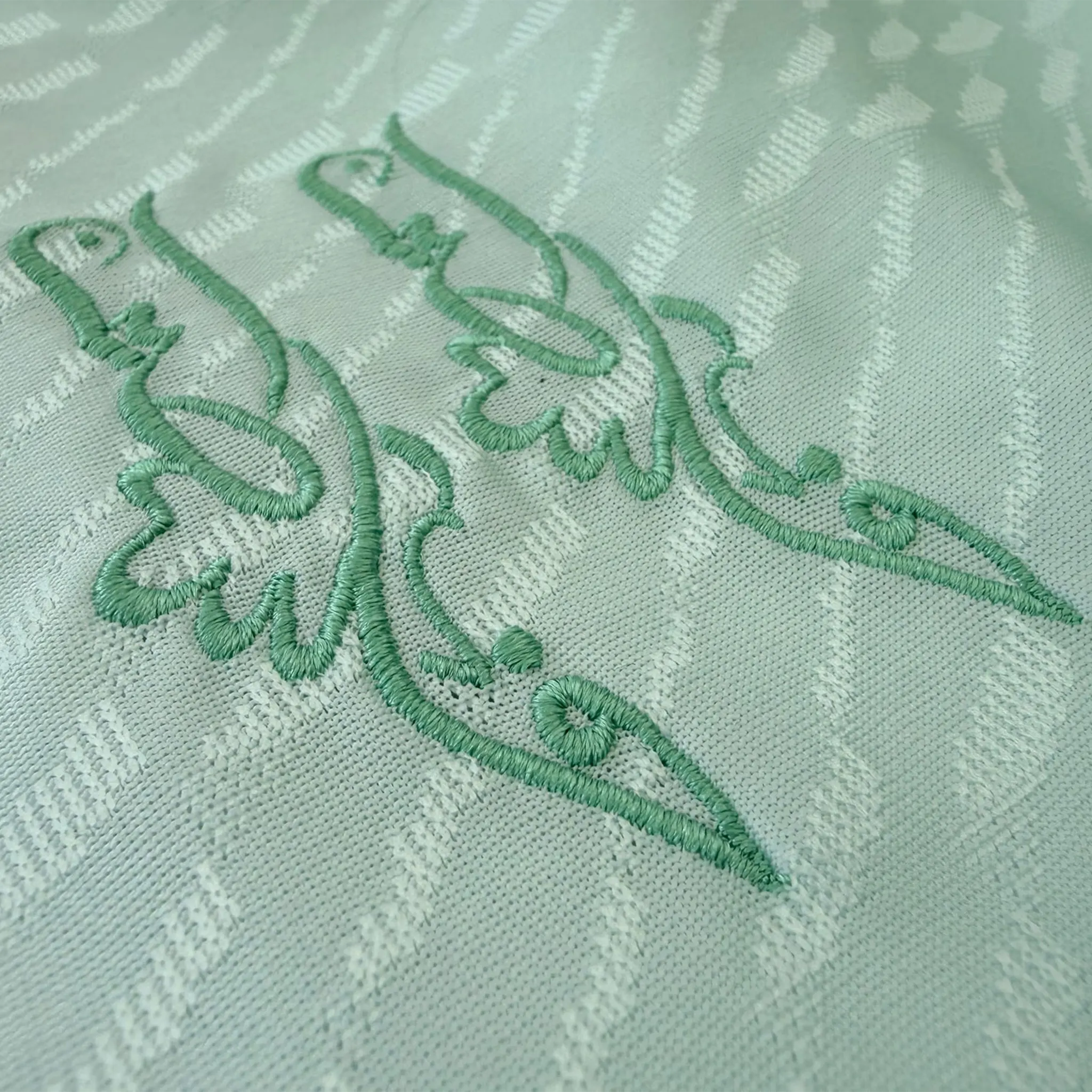Detailed Logo View of FC Palestina x Farrah Azam Mint Mist T-Shirt