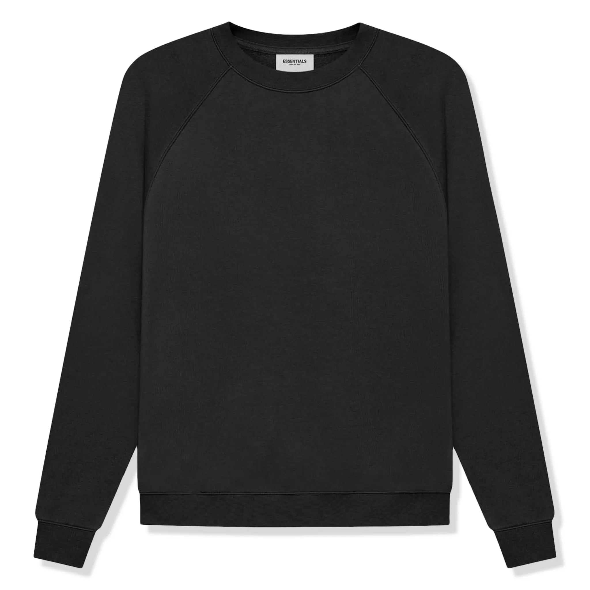 Front view of Fear of God Essentials Black Crewneck (SS21)