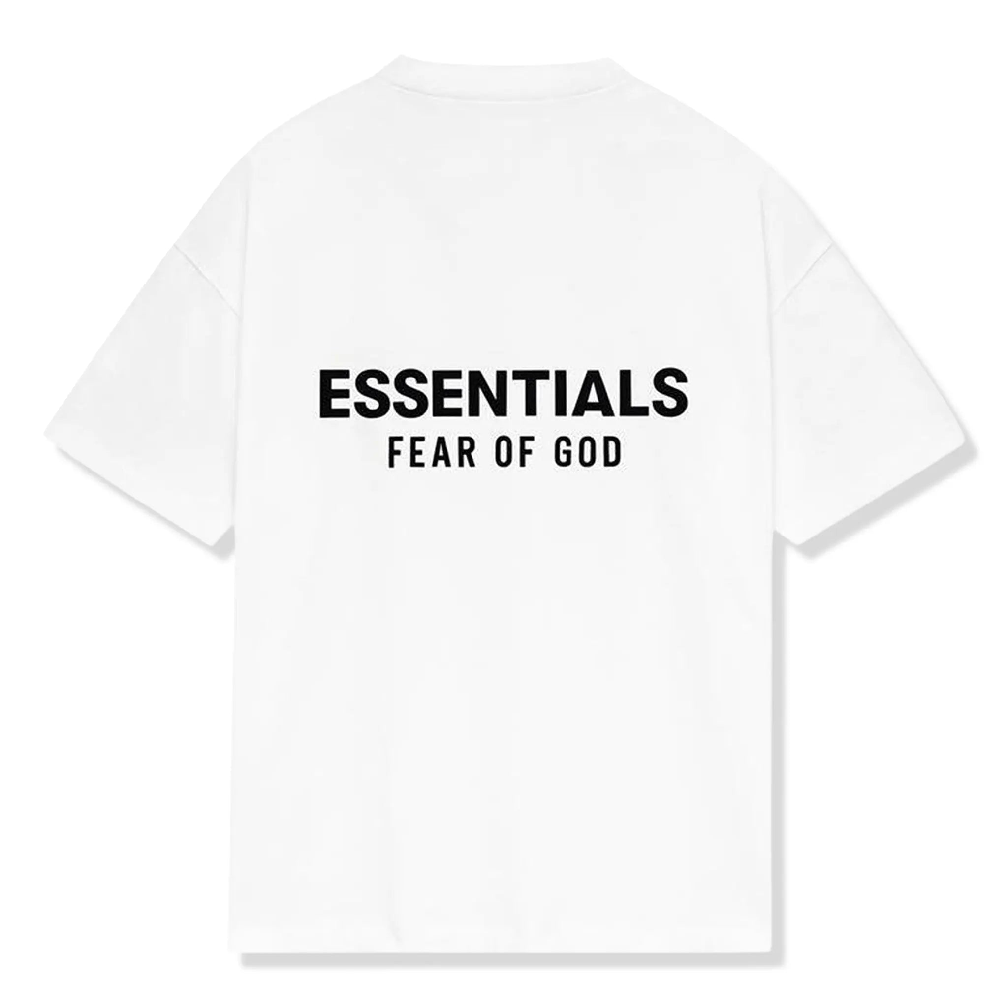 Back View of Fear Of God Essentials Classic Bright White T Shirt (SS25) 125AS254192F